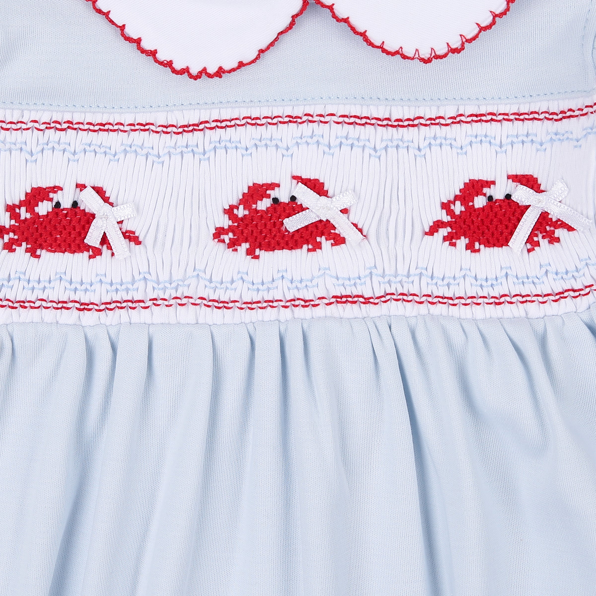 Crab Classics Smocked Collared Toddler Dress