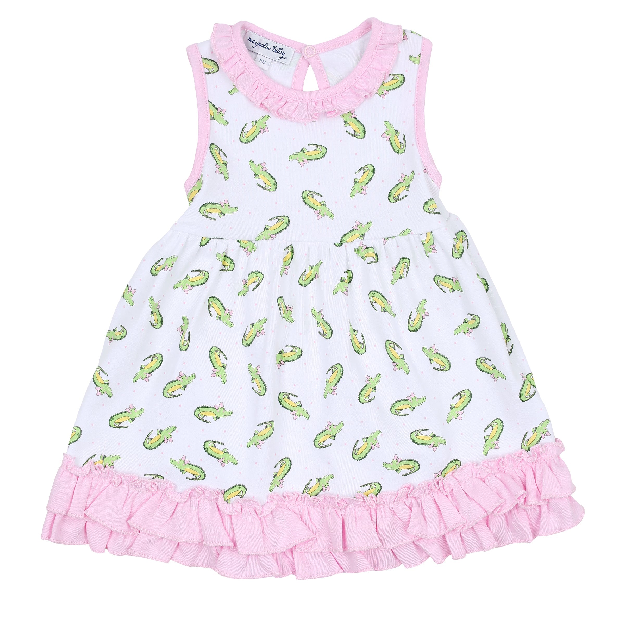 Alligator Friends Print Sleeveless Toddler Dress