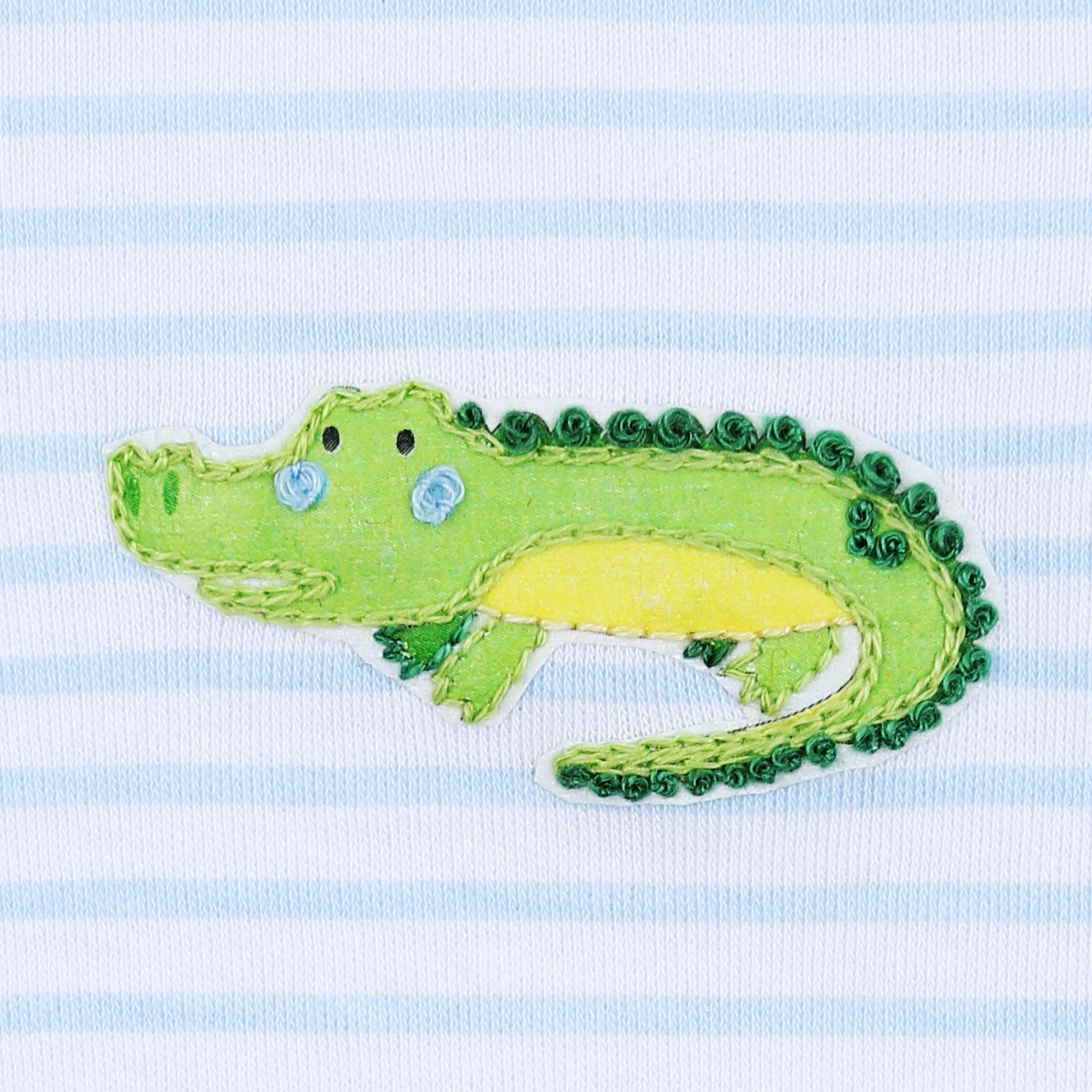 Alligator Friends Embroidered Short Sleeve Playsuit