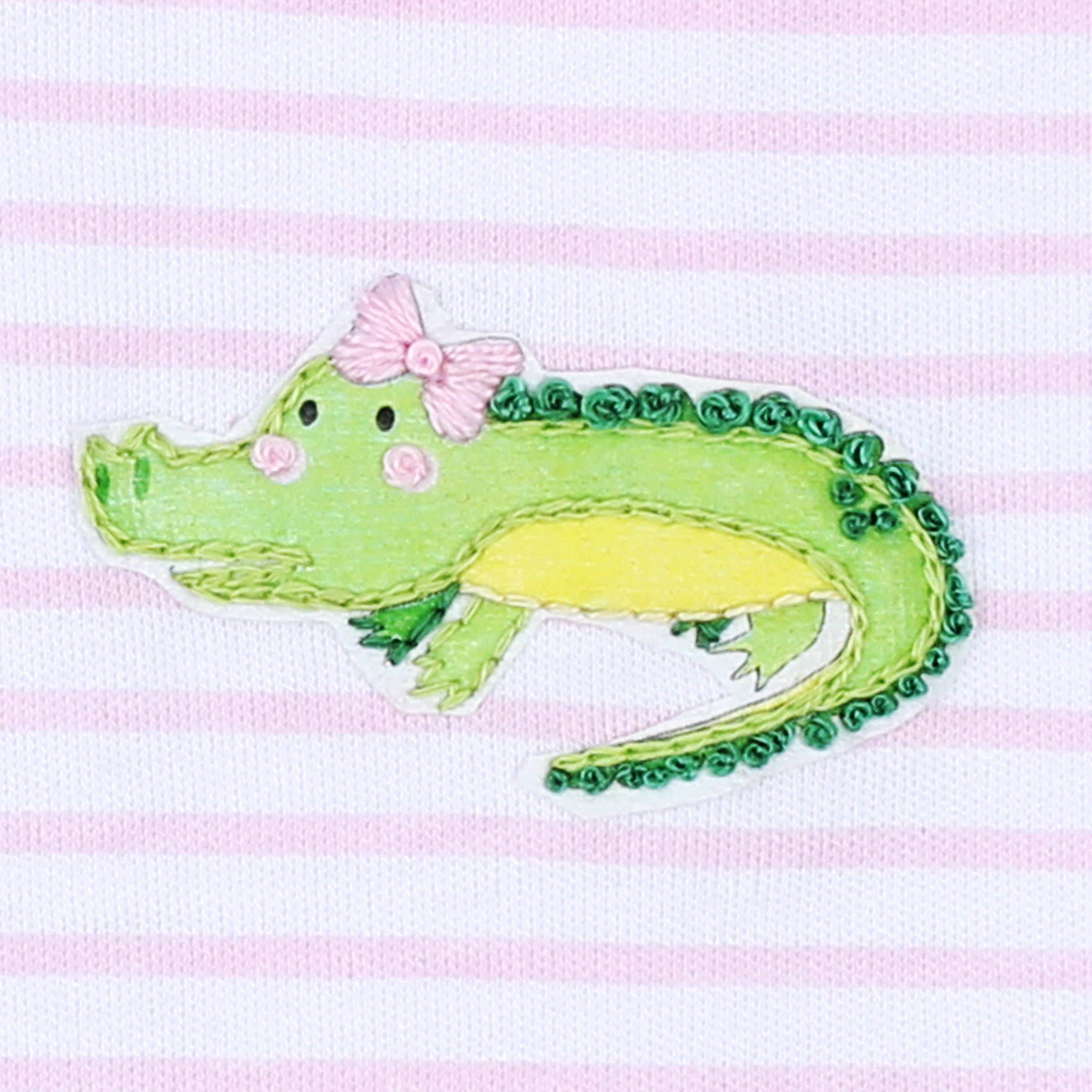 Alligator Friends Embroidered Flutters Playsuit