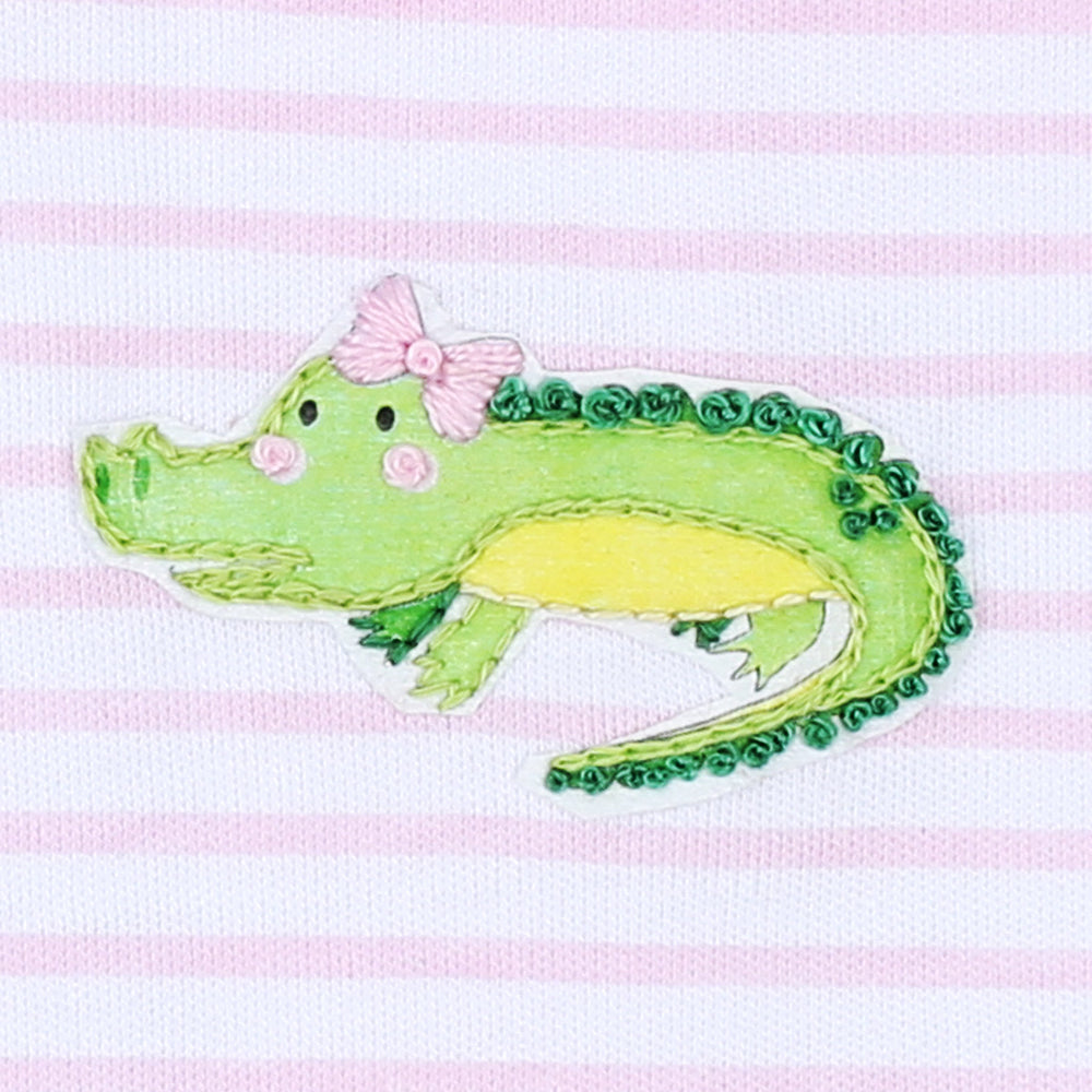 Alligator Friends Embroidered Flutters Bubble