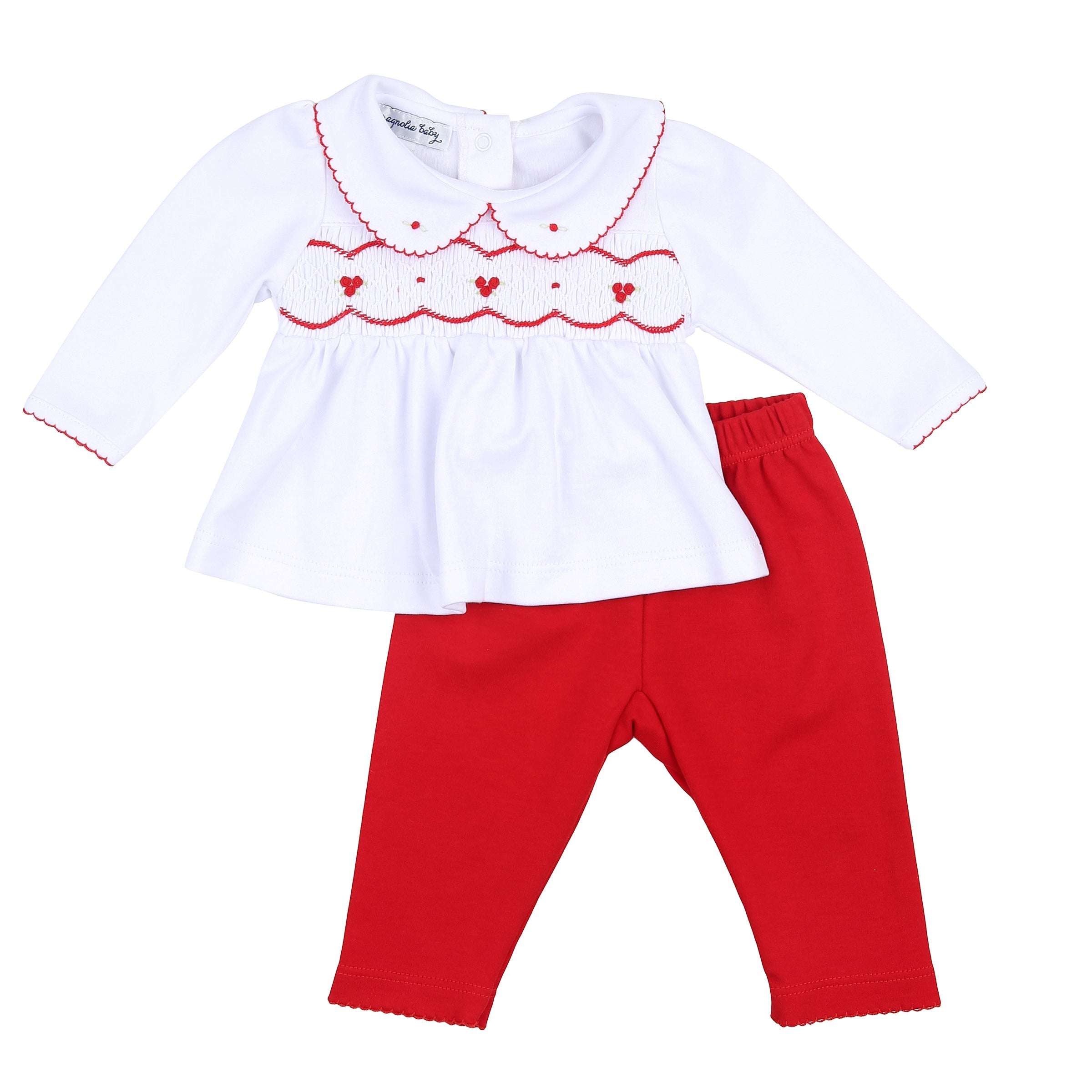 Cora & Cooper Smocked Girl Pant Set