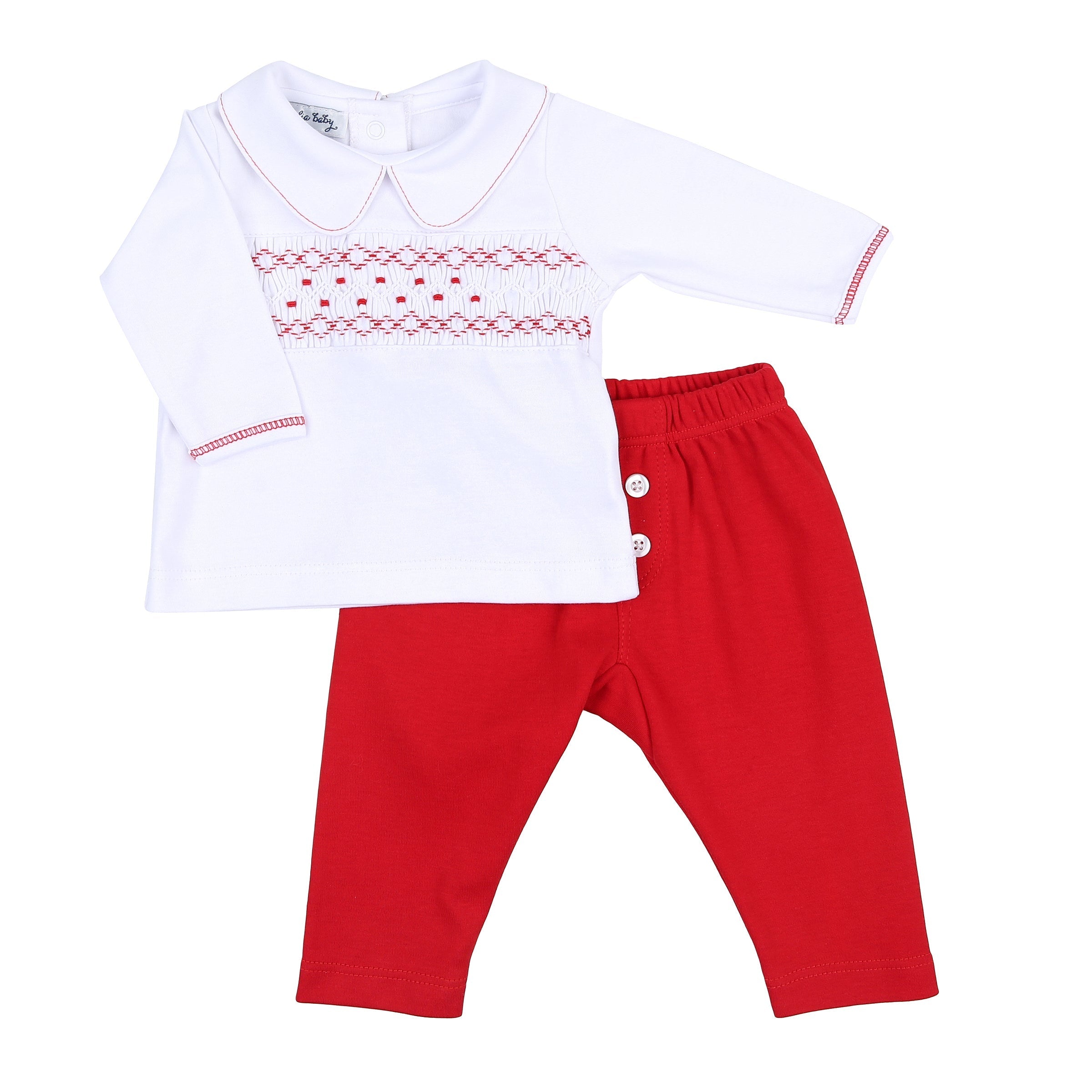 Cora & Cooper Smocked Boy Pant Set