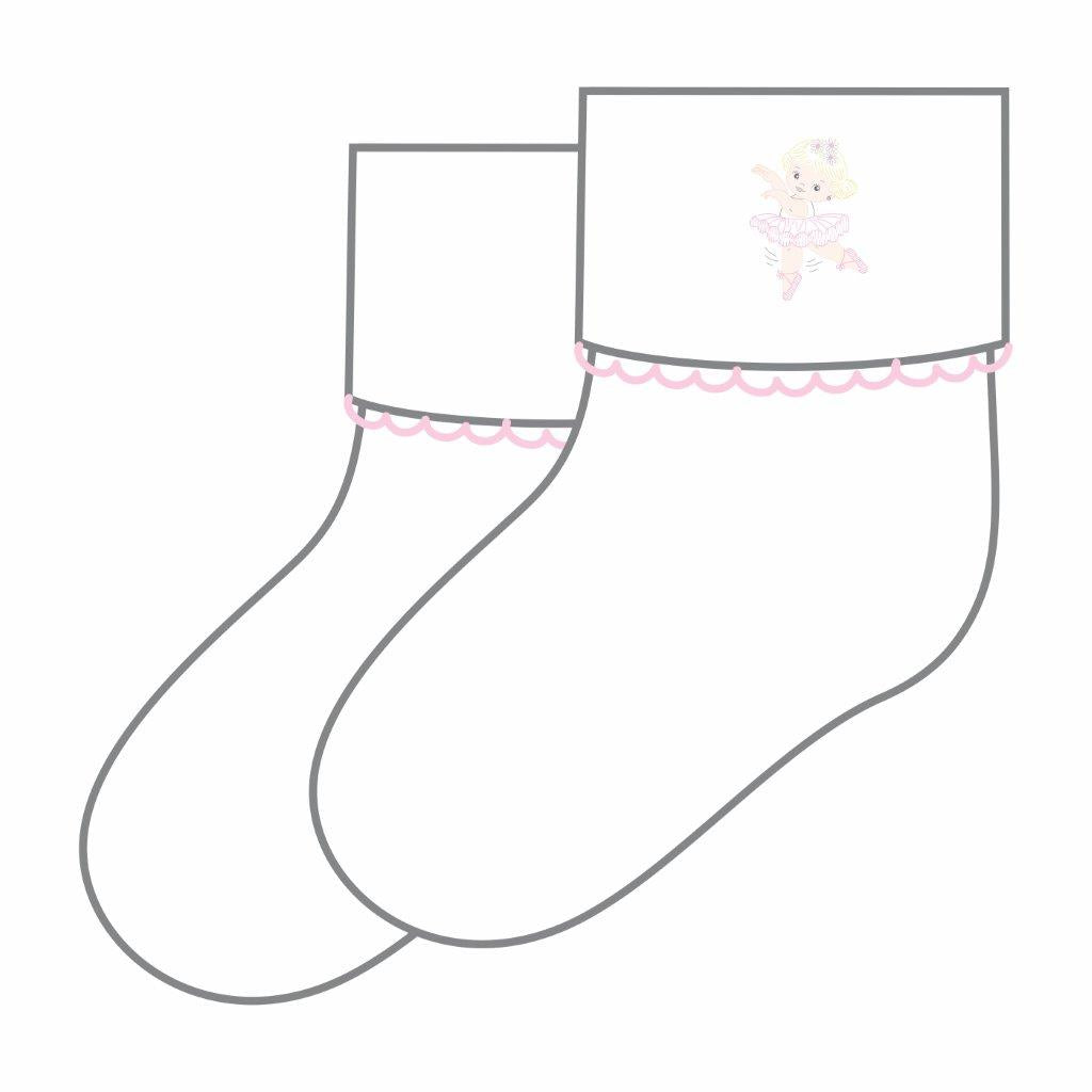 Vintage Tiny Toes Embroidered Socks