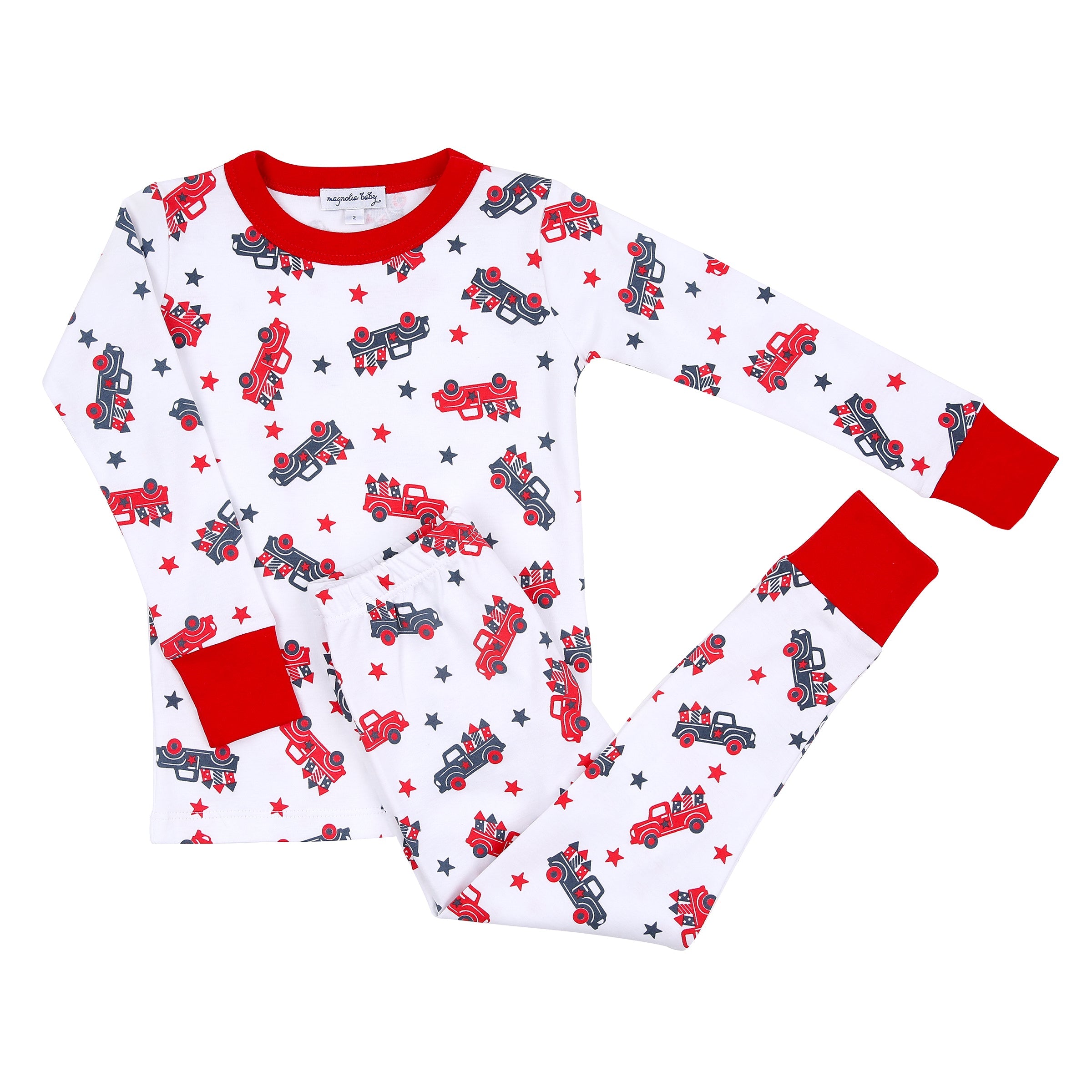 Magnolia Baby Red Stars and Stripes Forever Long Pajamas