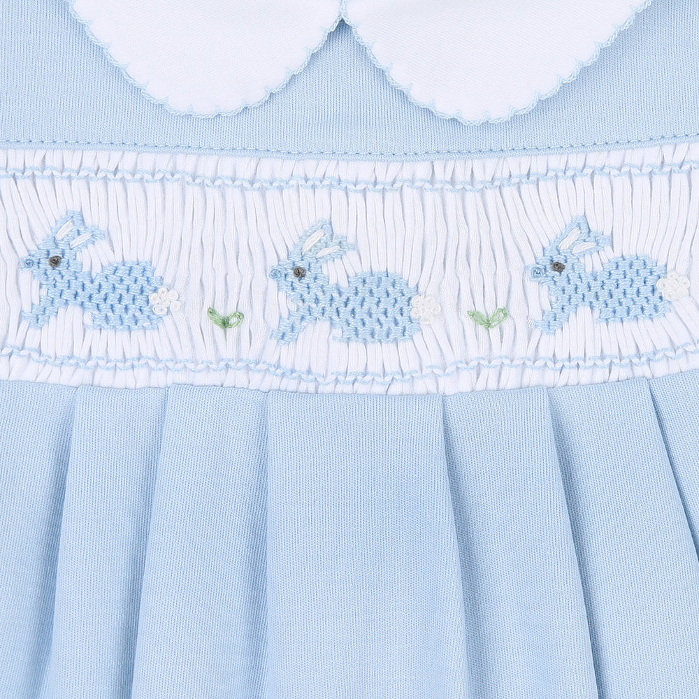 Pastel Bunny Classics Smocked Collared Footie - Blue