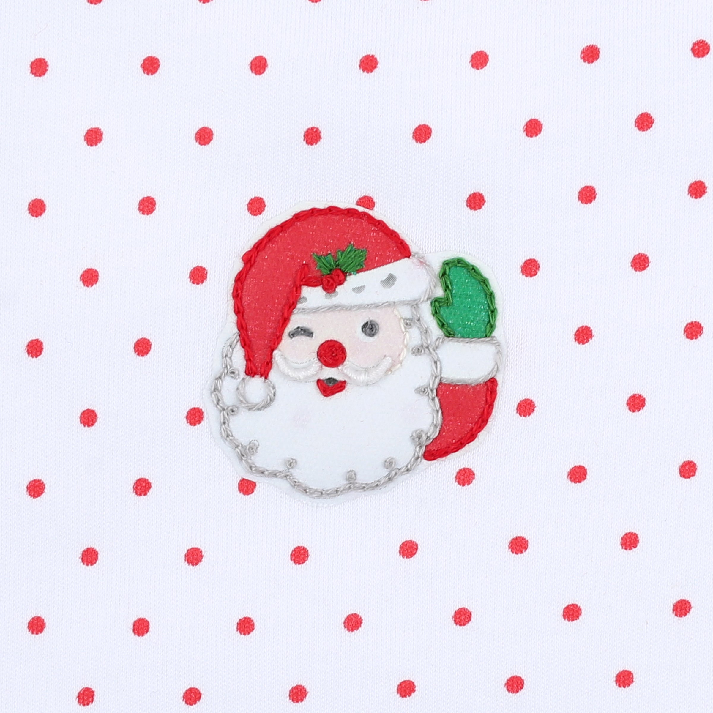 Winking Santa Embroidered Footie
