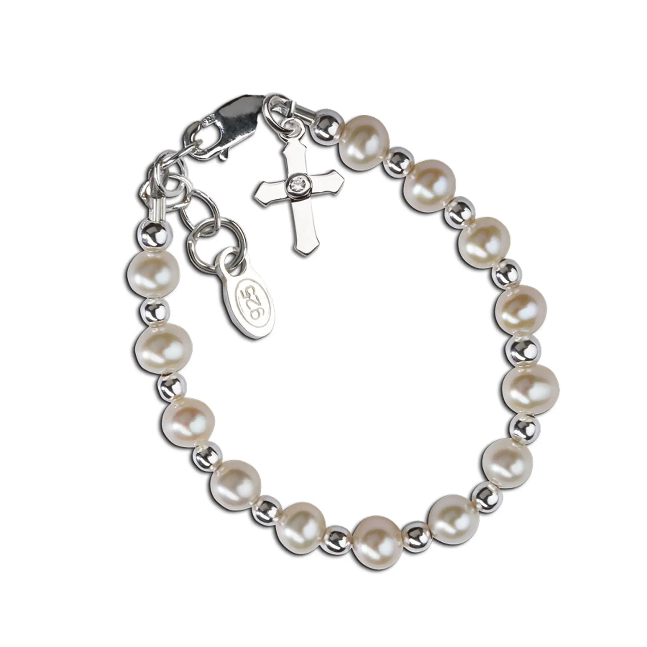 Sterling Silver Cross Baby Bracelet