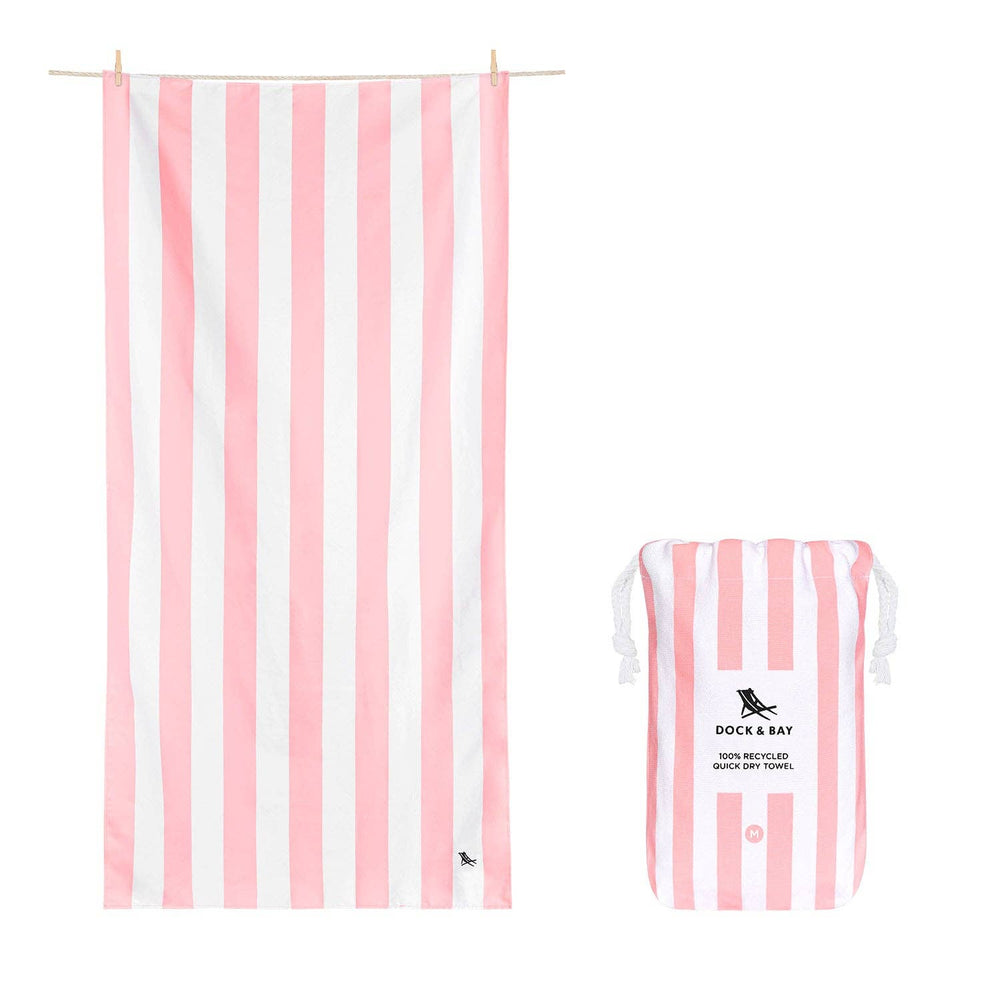 Kid Size Beach Towel - Malibu Pink Stripe - UPF 50+