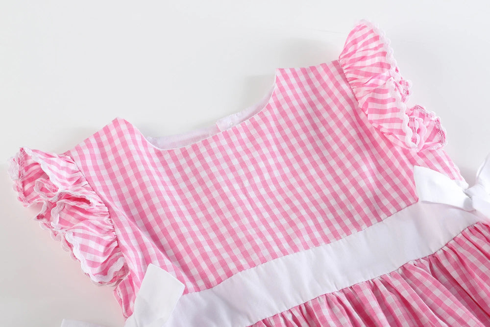 Pink Gingham Bow Dress