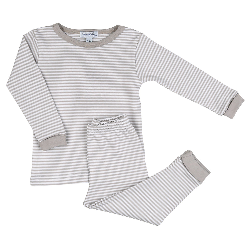 Stripes Long Pajamas - Grey
