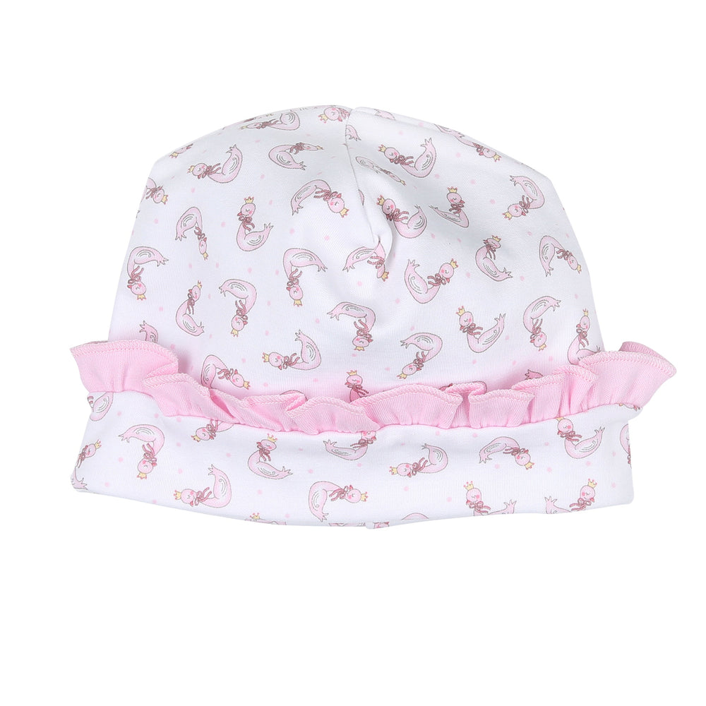 Princess Swan Print Ruffle Hat