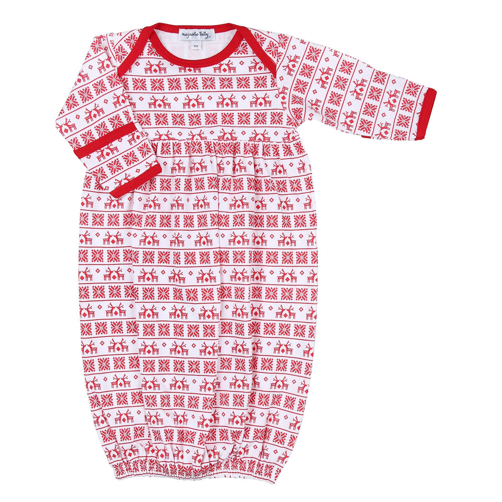 Baby Fair Isle  Gown - Red