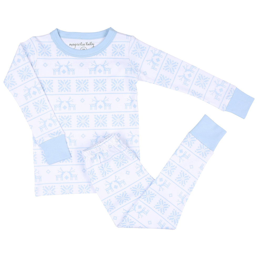 Baby Fair Isle Long Pajamas - Blue