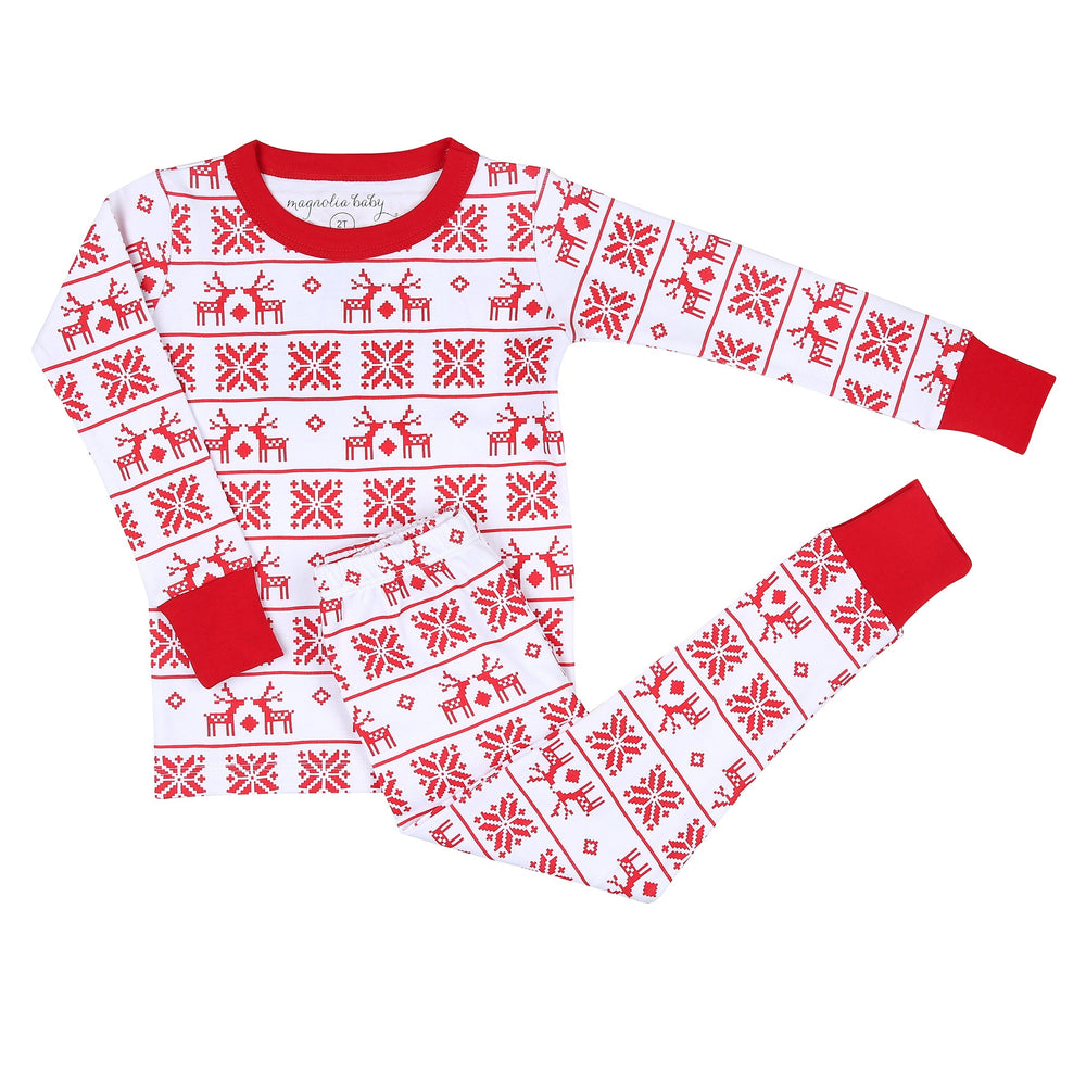 Baby Fair Isle Long Pajamas - Red