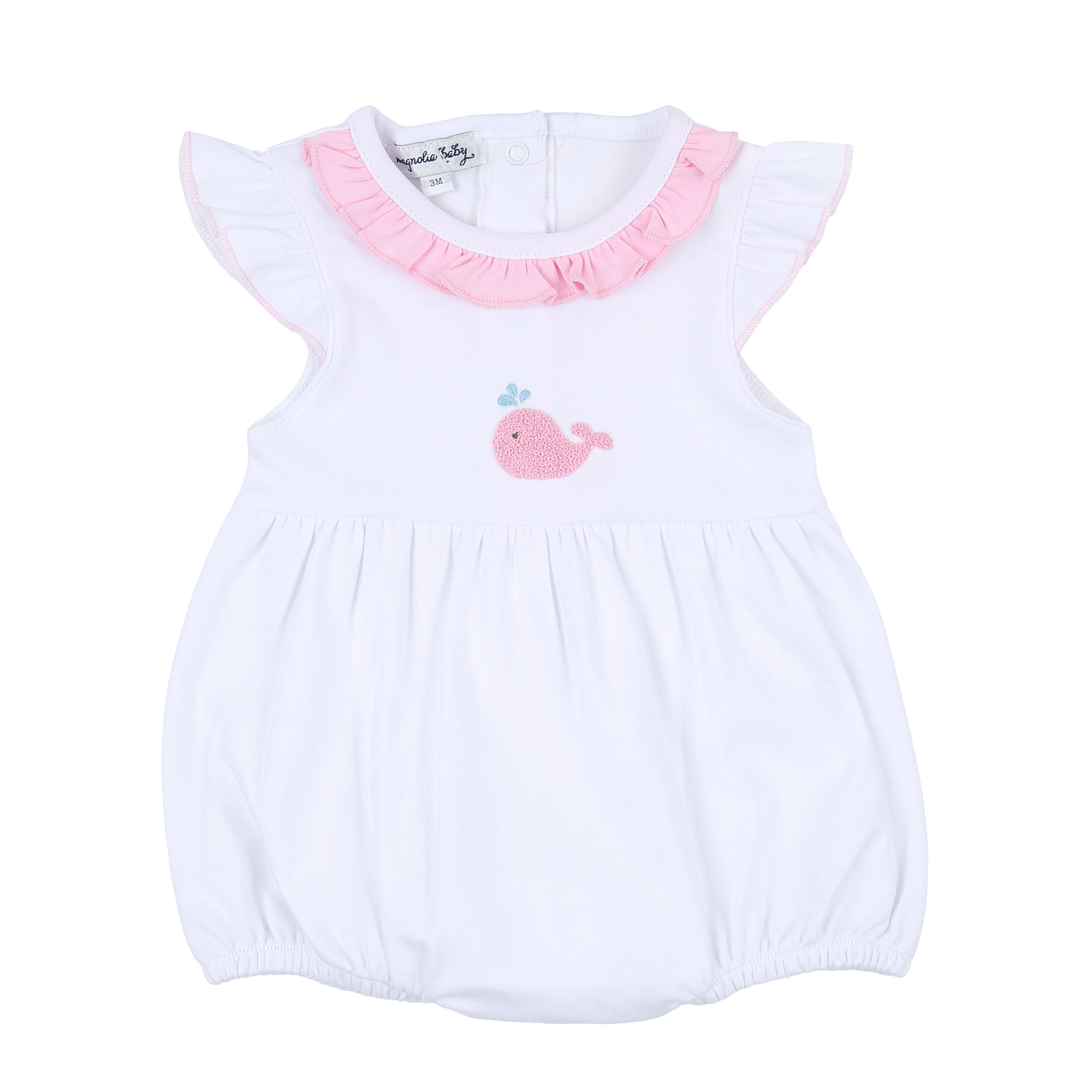 Sweet Whales Embroidered Girl Bubble