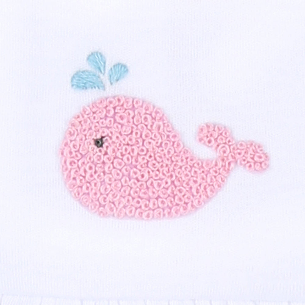 Sweet Whales Embroidered Girl Bubble