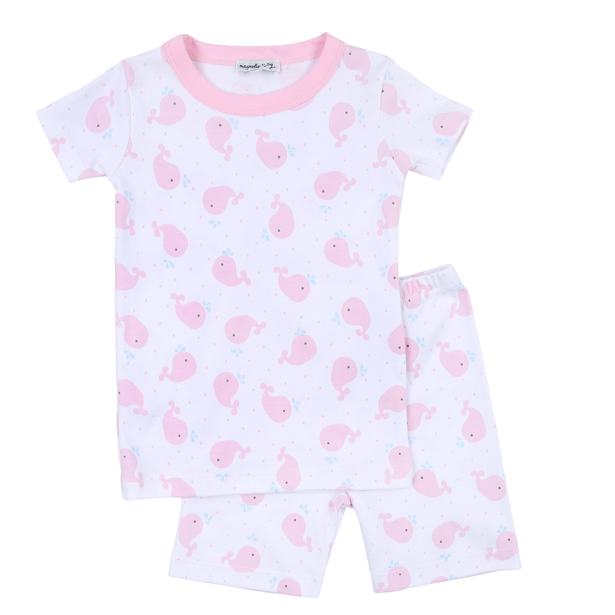 Sweet Whales Short Pajamas - Pink
