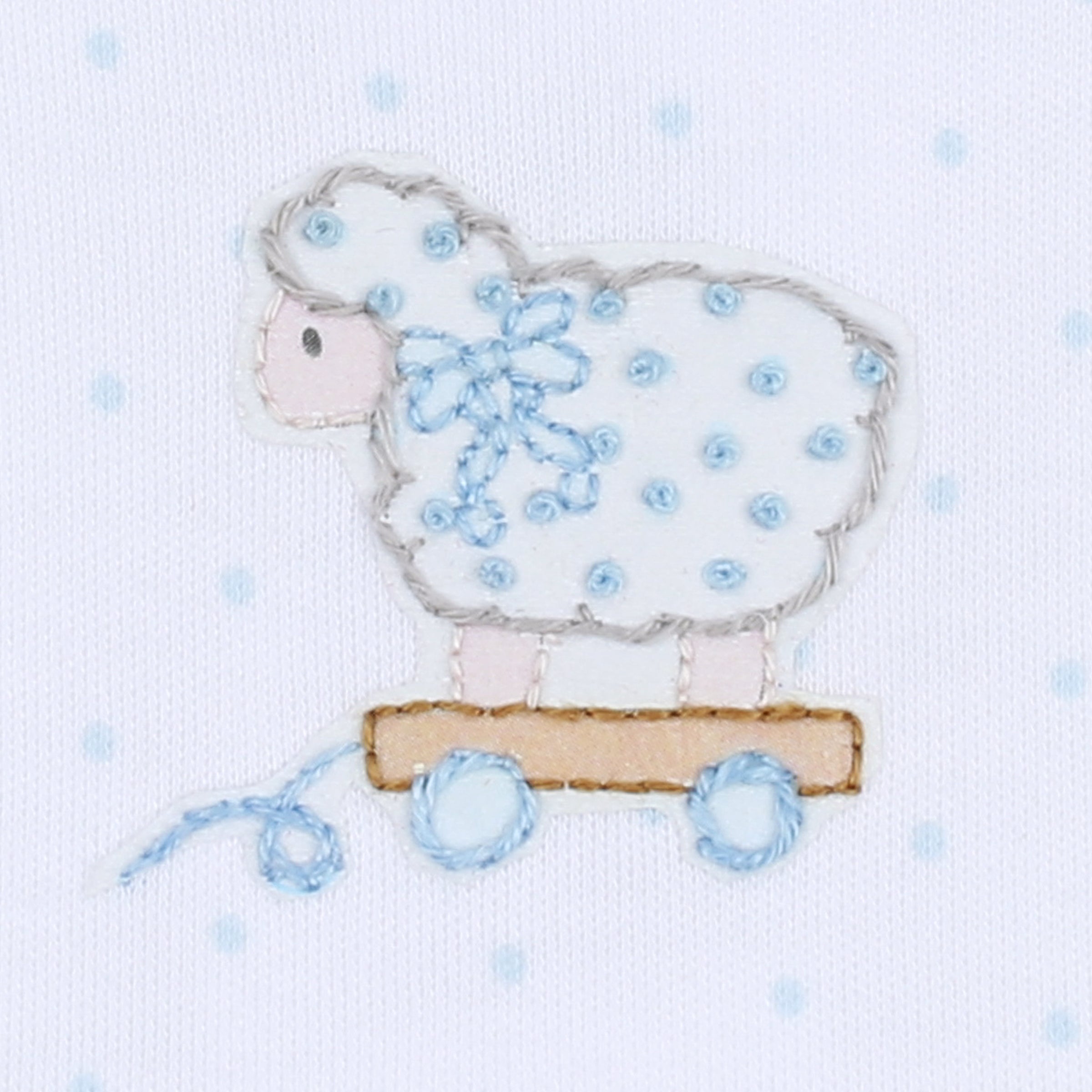 Darling Lambs Embroidered Footie - Blue
