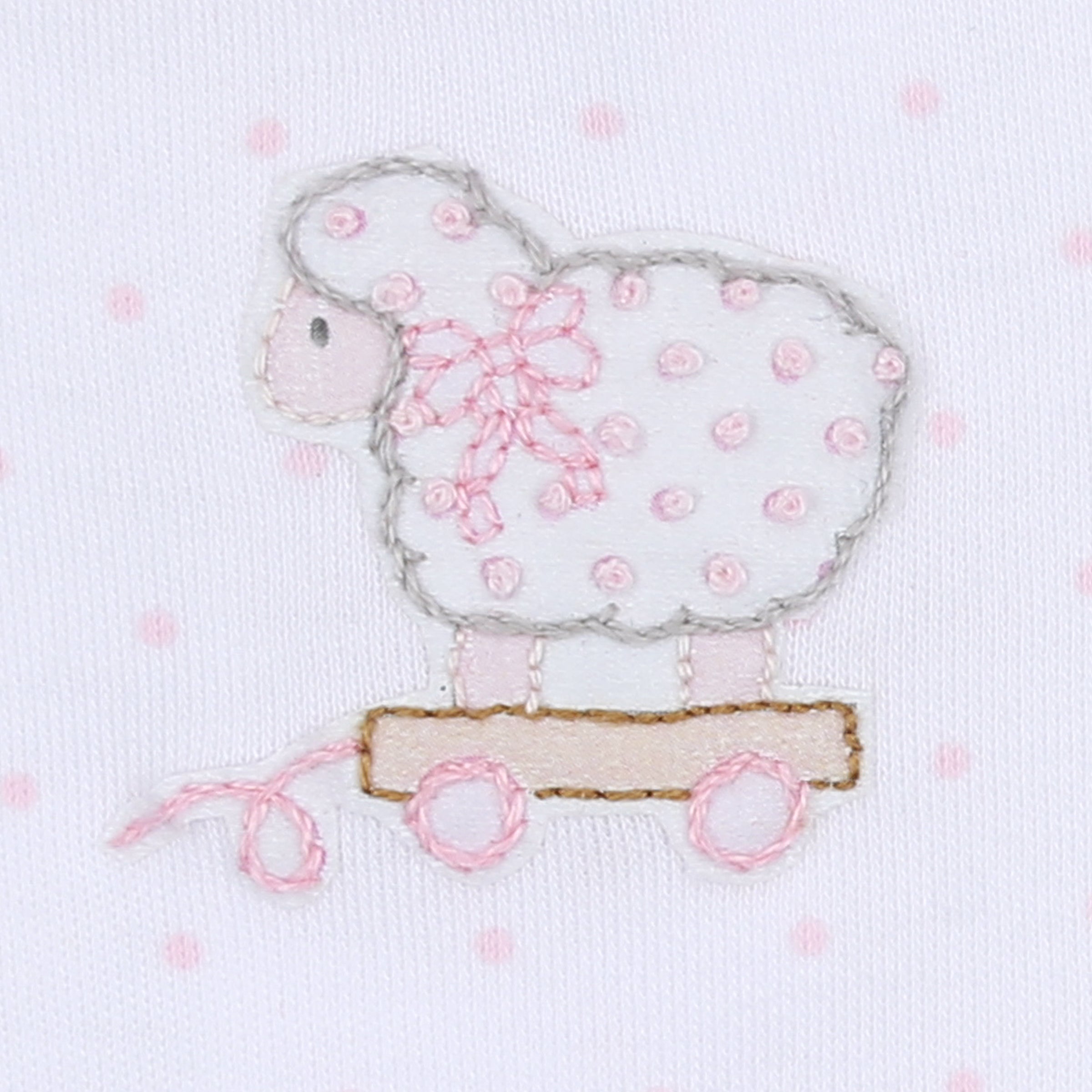 Darling Lambs Embroidered Gathered Gown - Pink