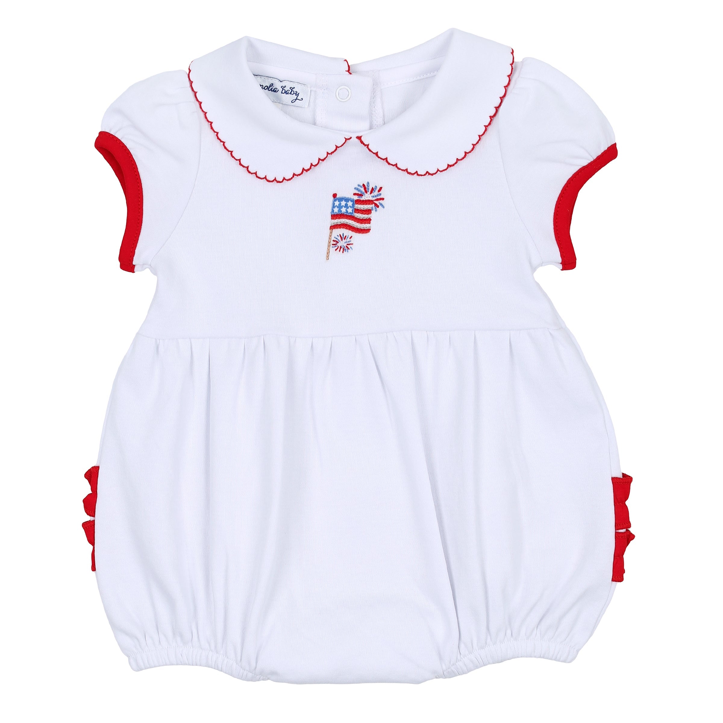 Red, White & Blue! Embroidered Collared Girl Bubble
