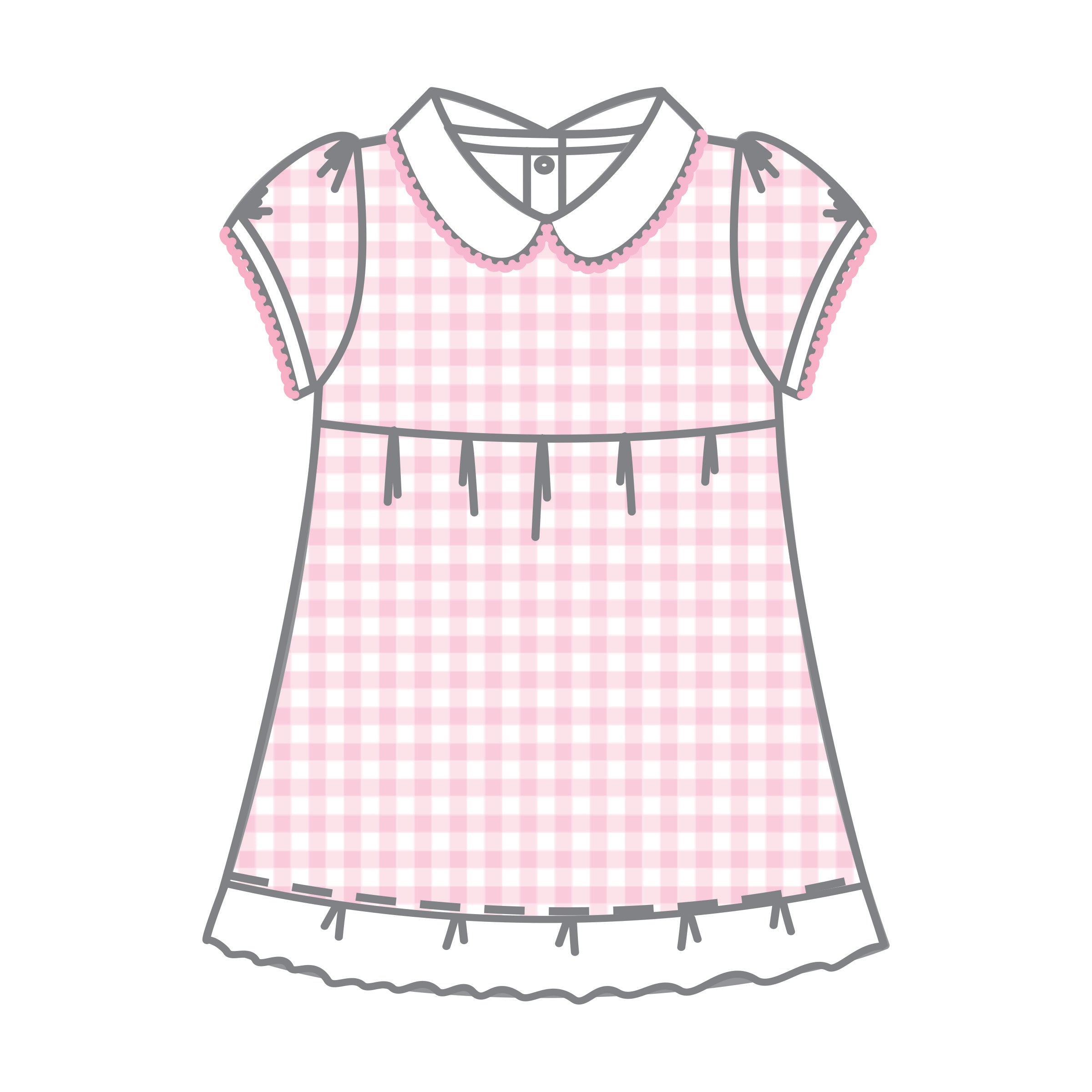 Magnolia Baby Pink Spring Baby Checks 23 Collared Short Sleeve Toddler Dress