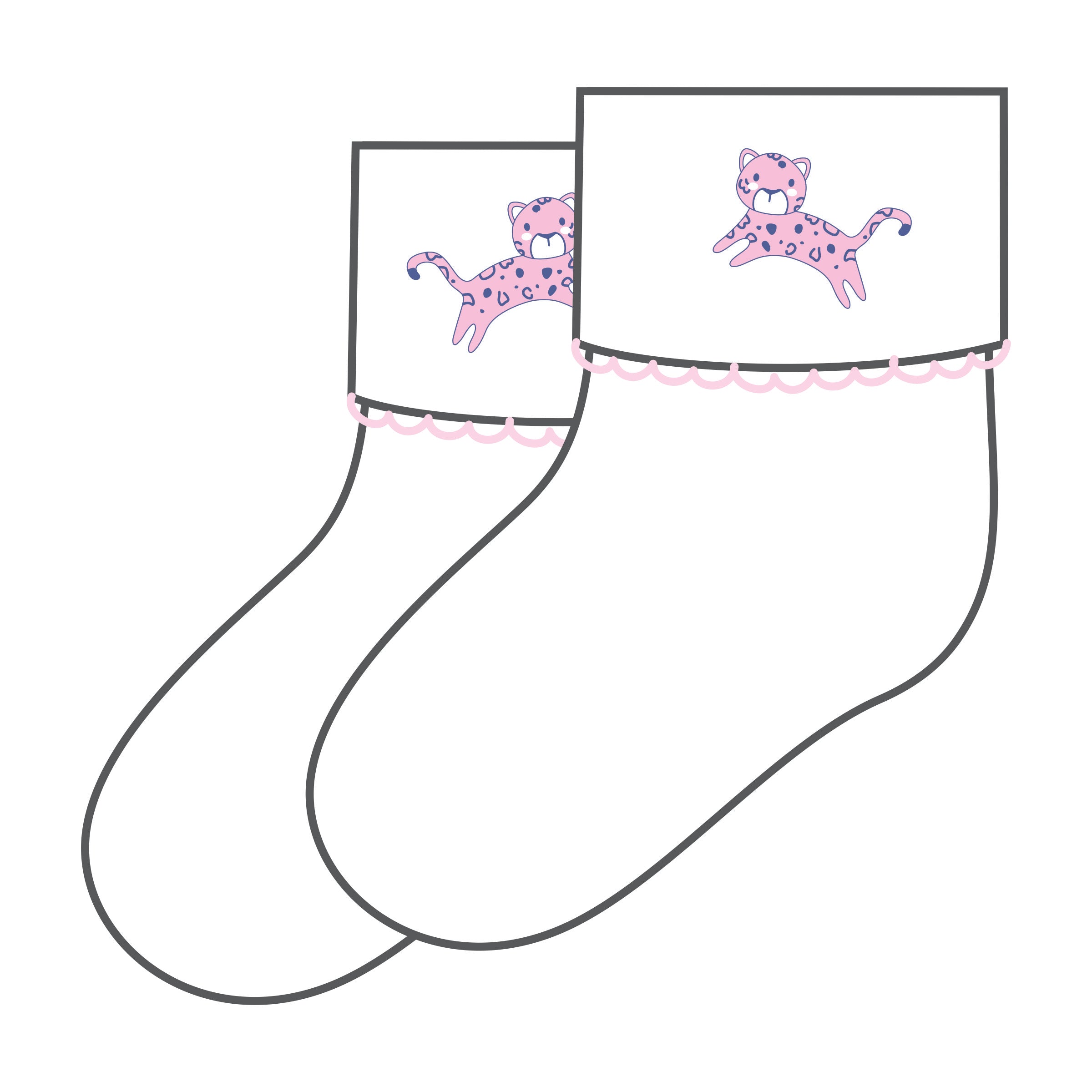 Magnolia Baby Pink Little Safari Embroidered Socks