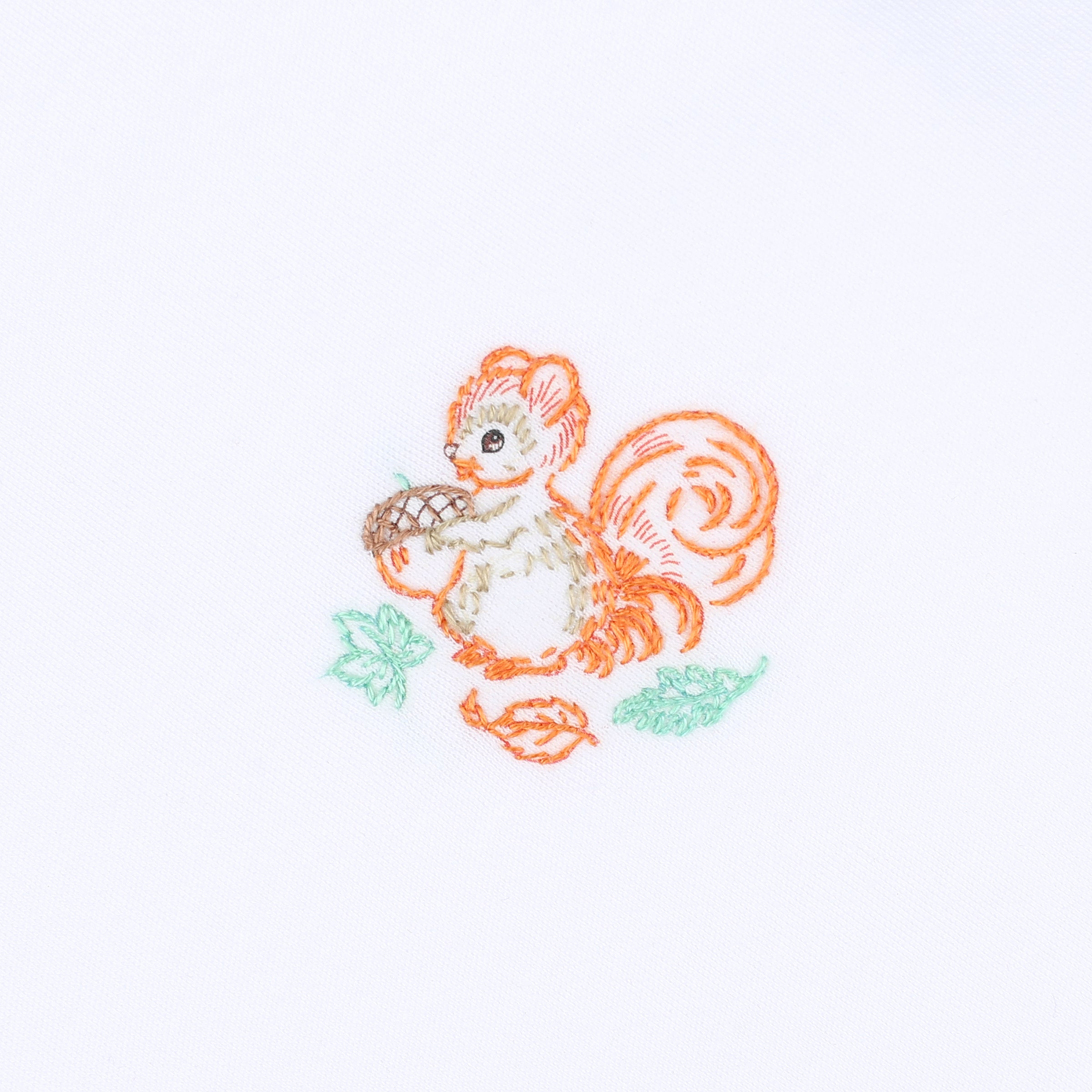 Vintage Squirrel Embroidered Footie