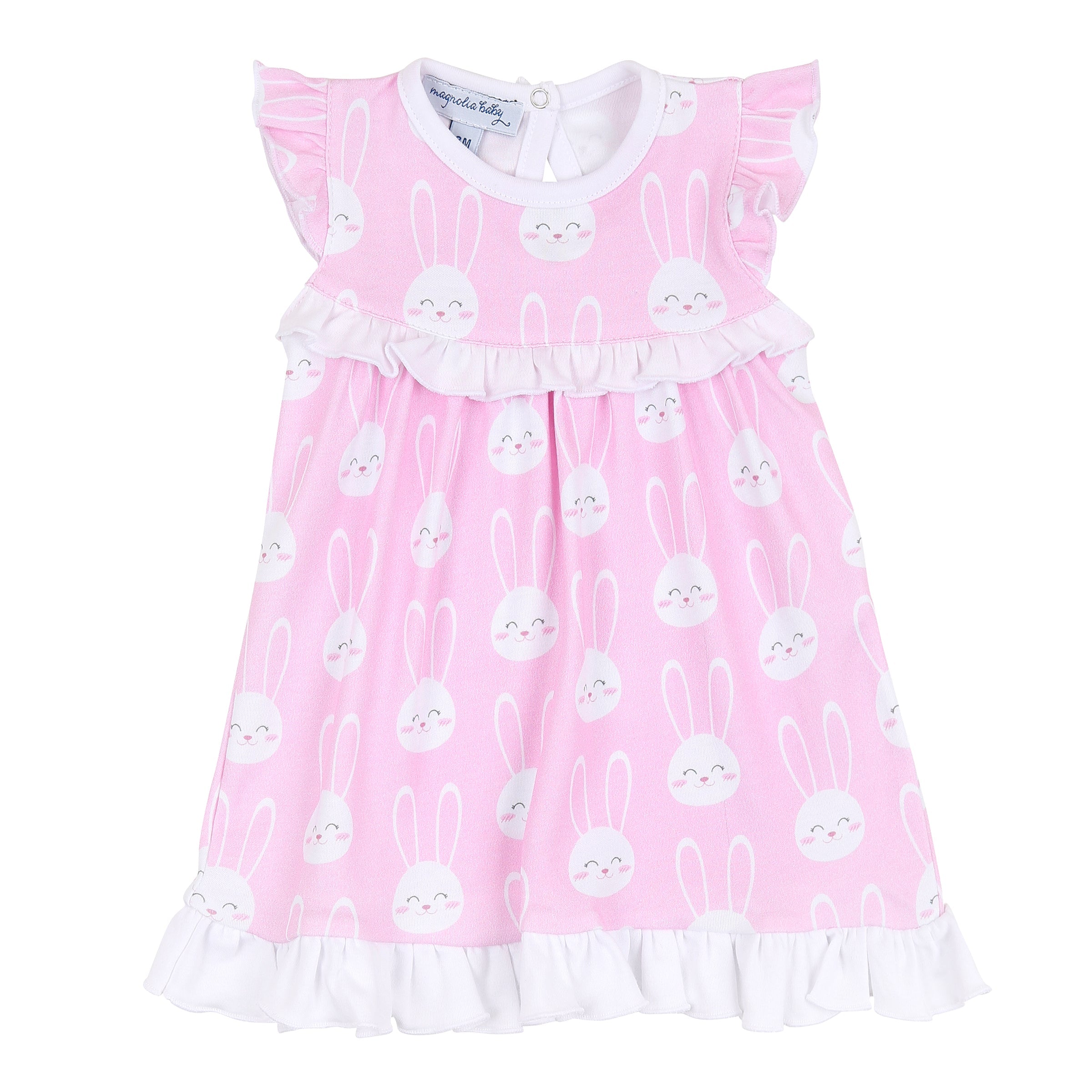 Magnolia Baby Pink All Ears Printed Ruffle Flutters Dress Set