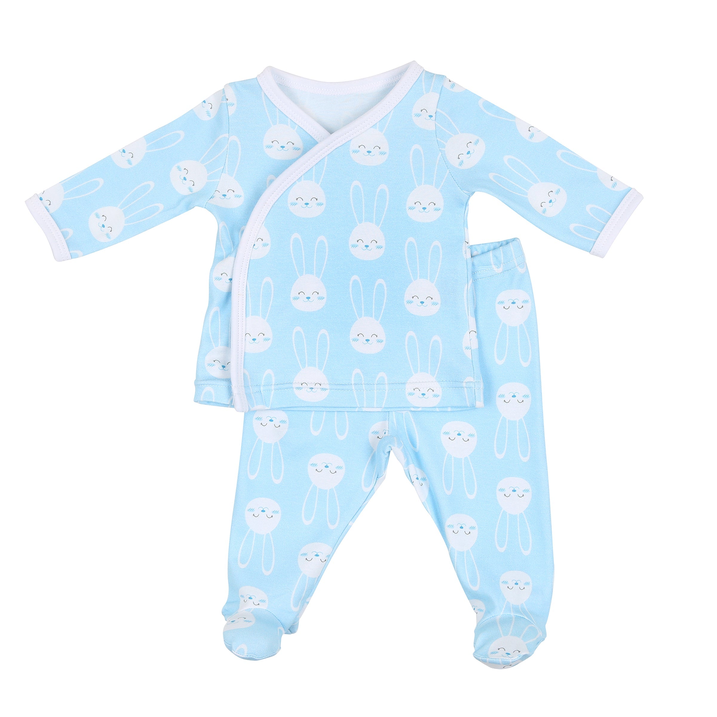 Magnolia Baby Blue All Ears Printed X-Tee Footed Pant Set
