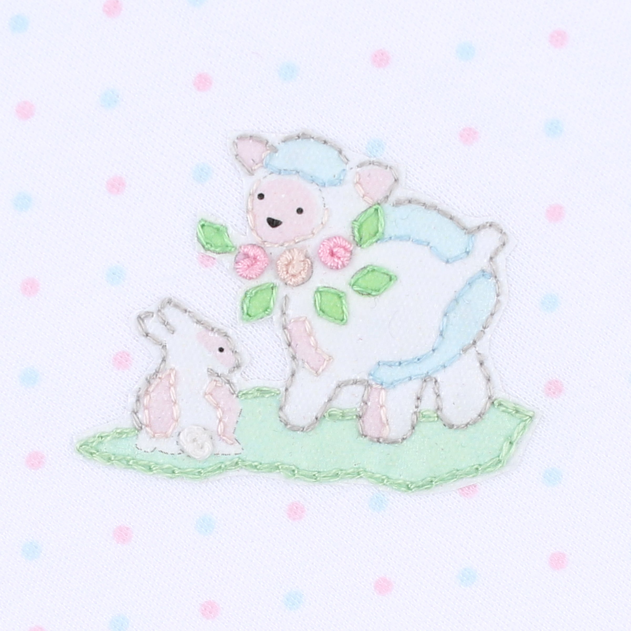 Precious Lamb & Bunny Embroidered Toddler Dress