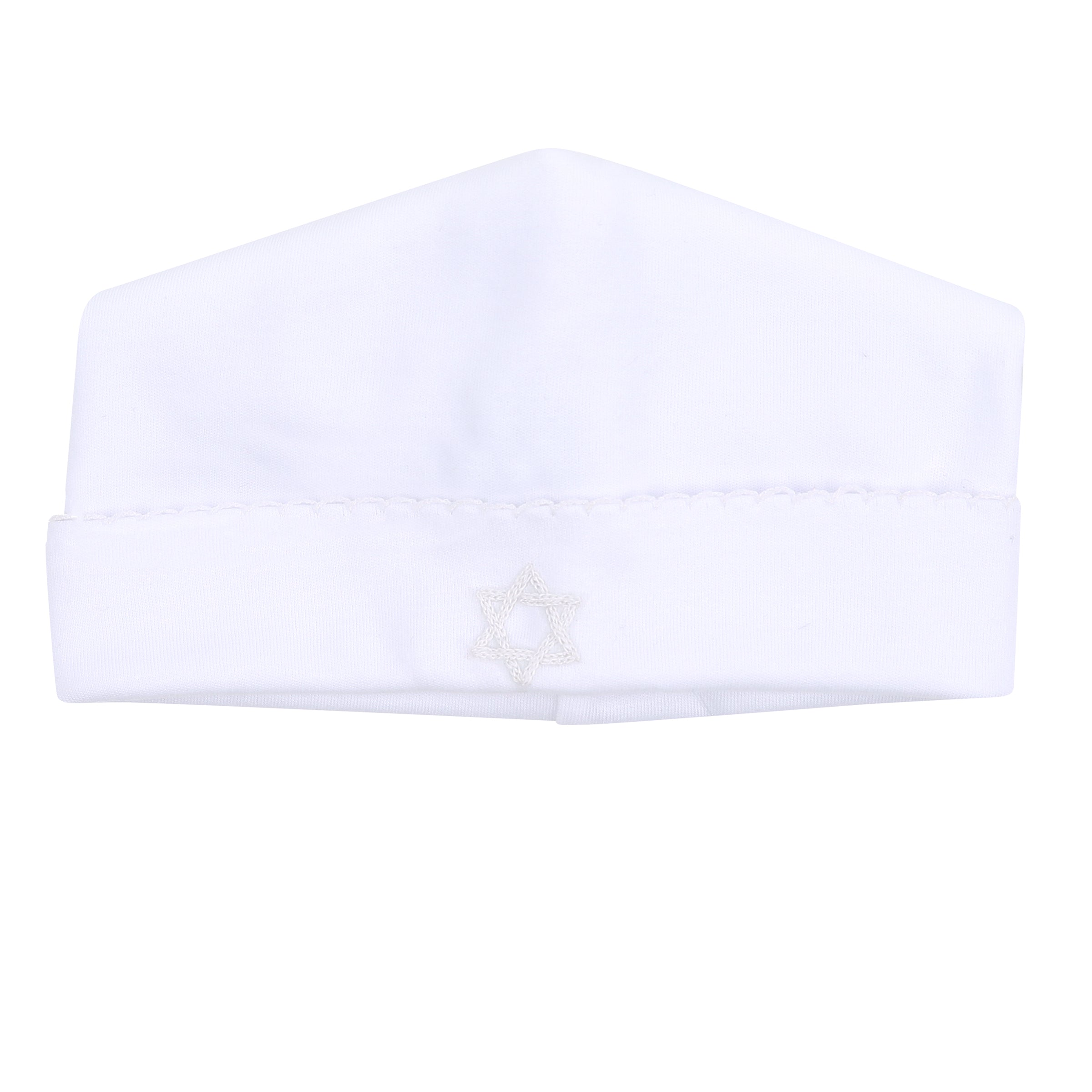 Brit Milah Embroidered Hat - White