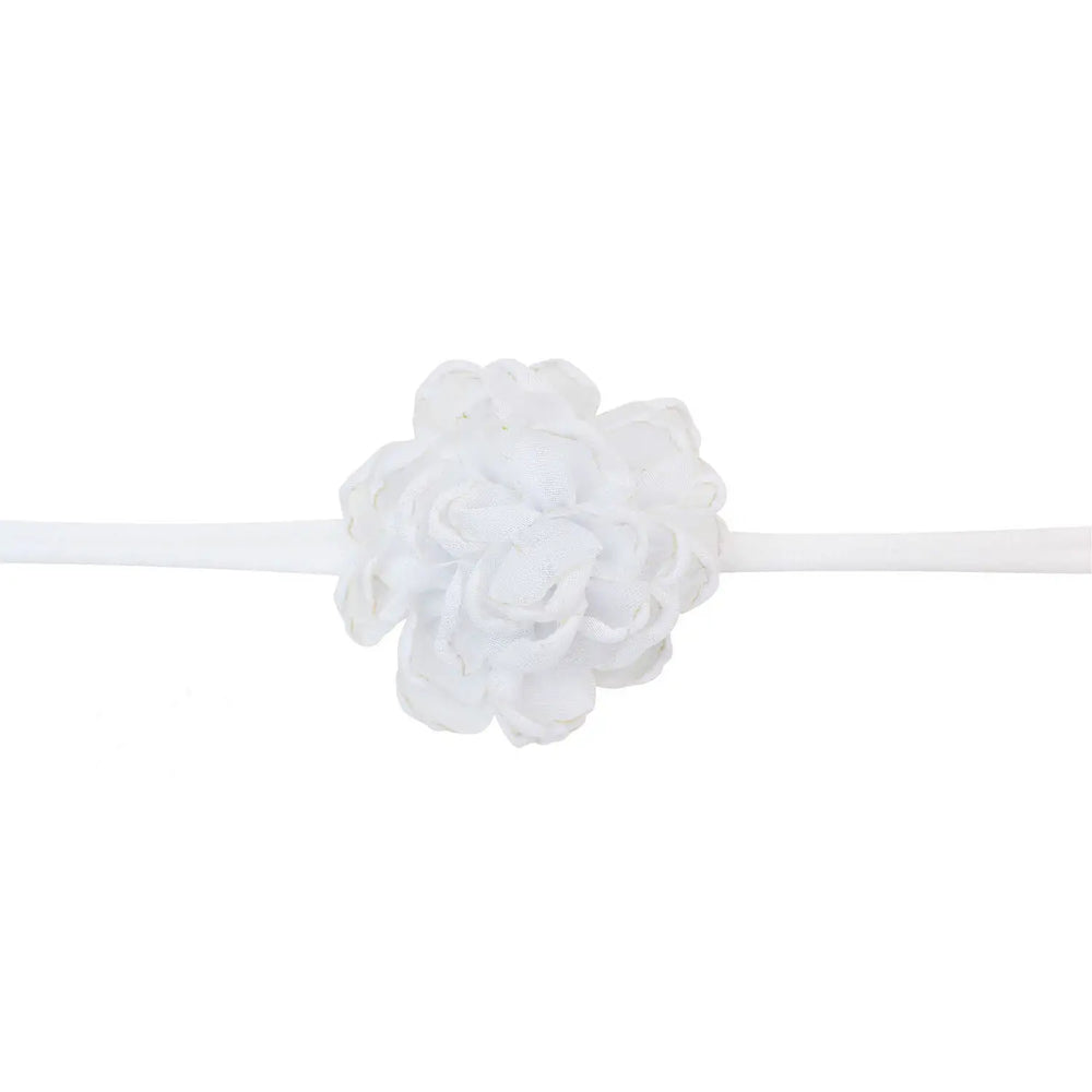Mini Penny Flower Headband - White