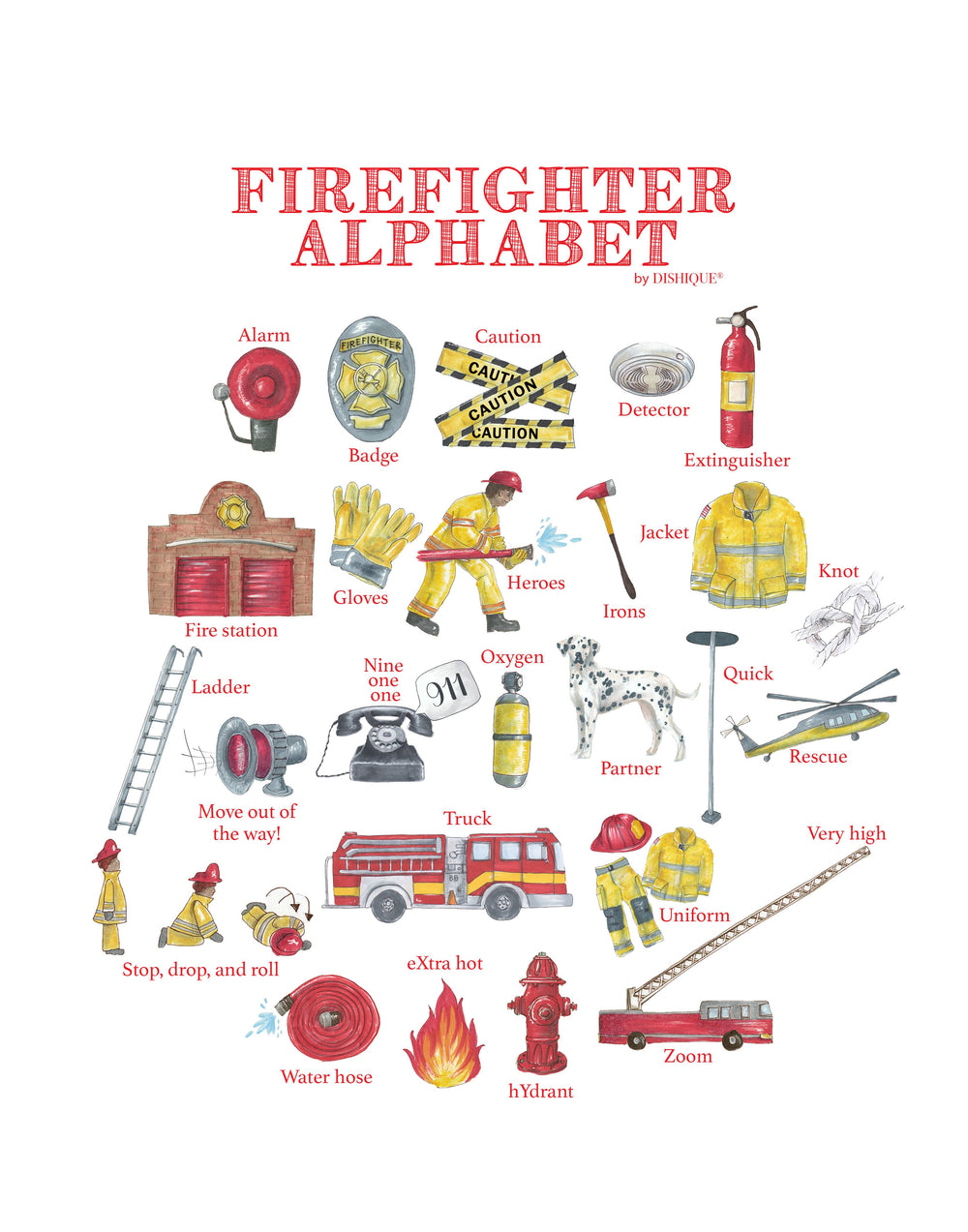 Alphabet Wall Art - Firefighter