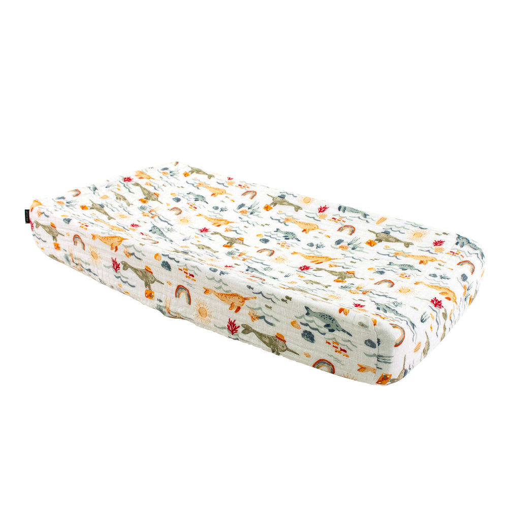 Narwhal Classic Muslin Changing Pad Cover