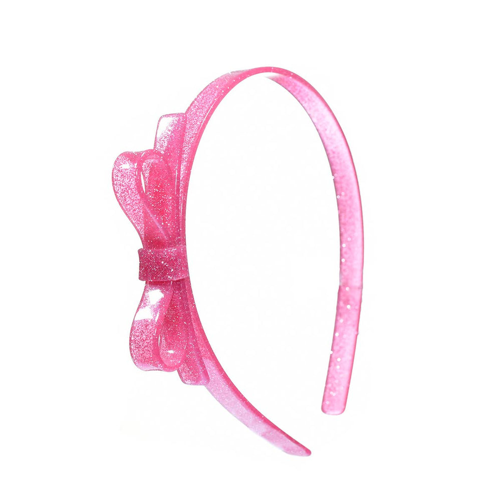 Vintage Pink Thin Bow Glitter Headband