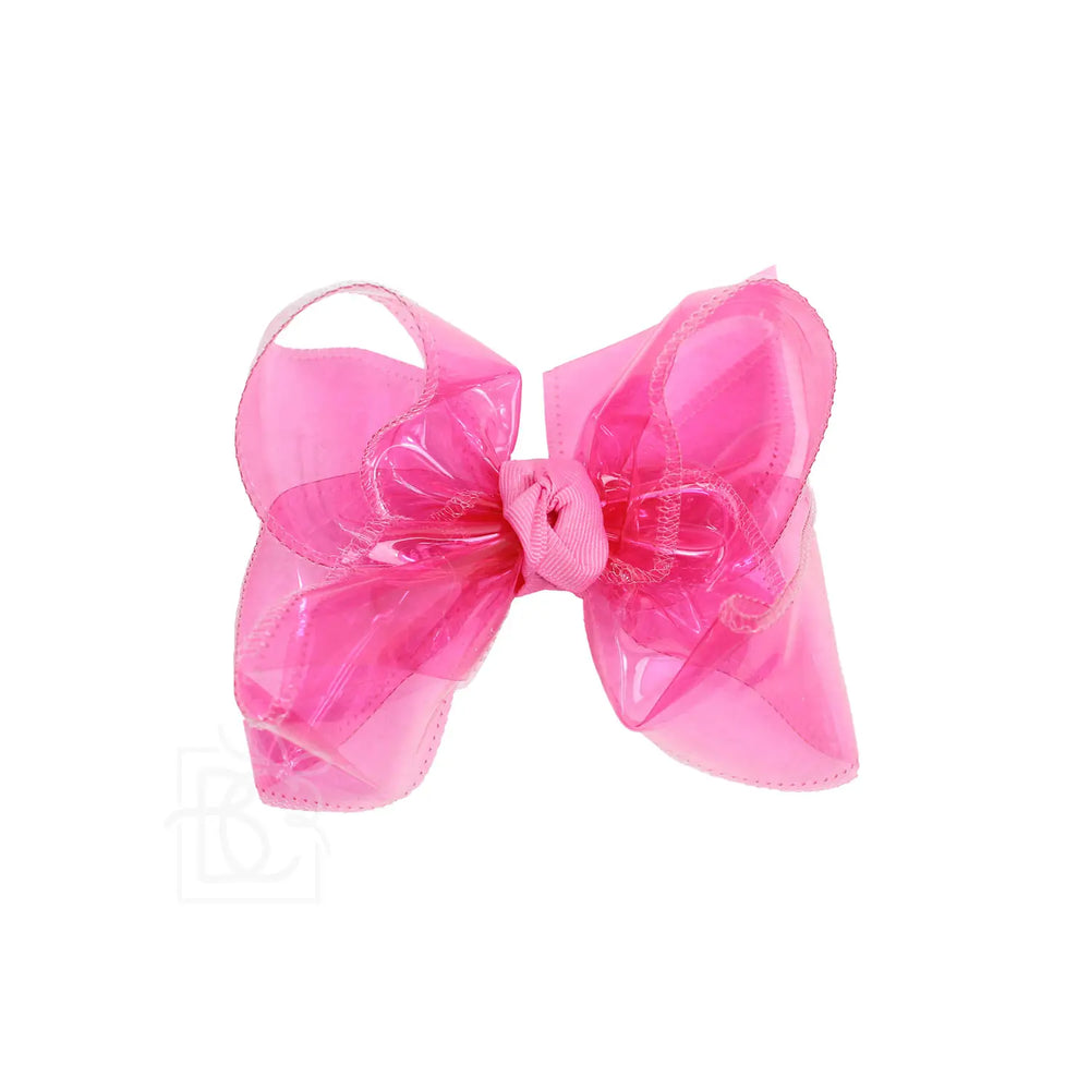 Waterproof Bow on Alligator Clip - Hot Pink