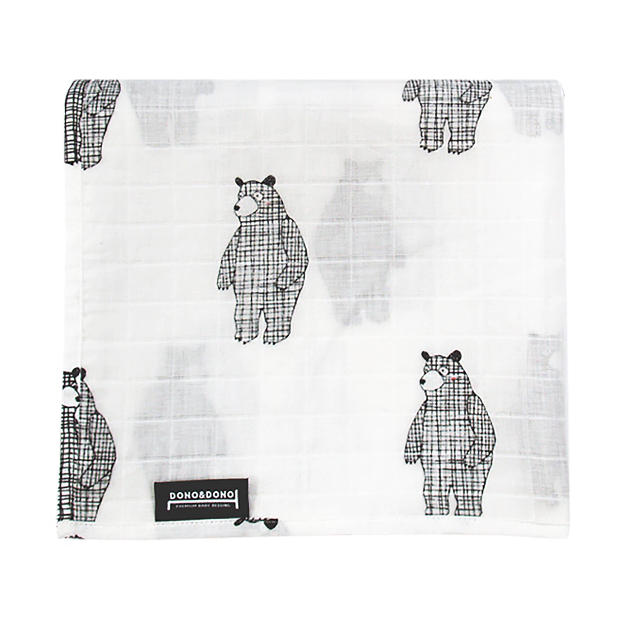 Cotton Muslin Swaddle Blanket - Big Bear