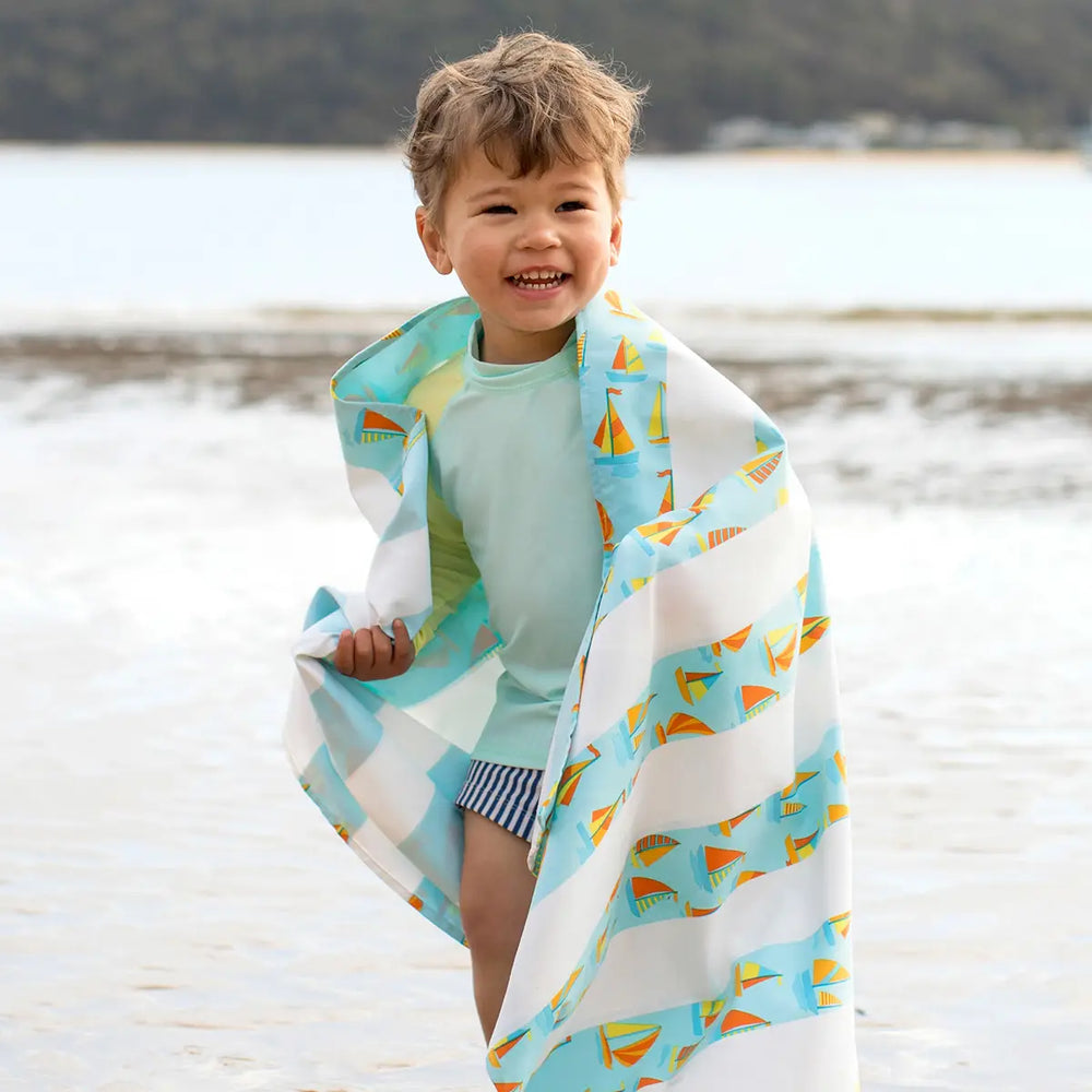 Kid Size Beach Towel - Oh Buoy! - UPF 50+