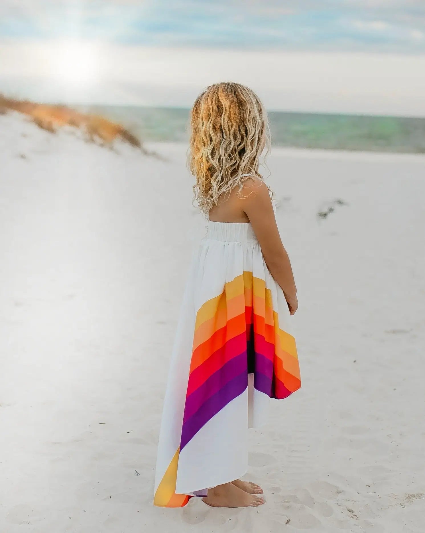 Sunset Rainbow Hi-Lo Dress