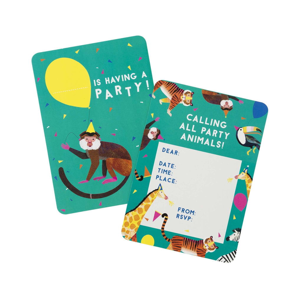 Safari Animal Party Invites - 8 Pack