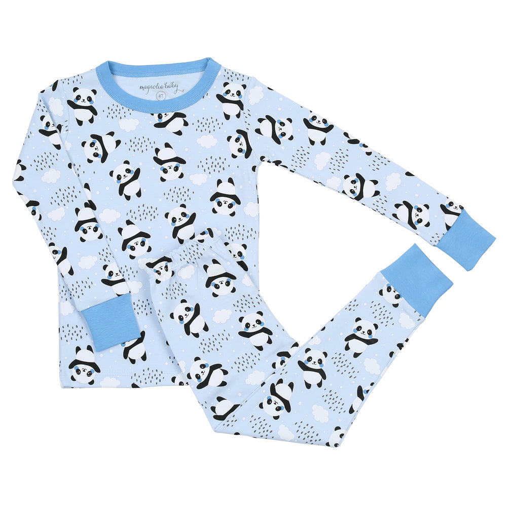 Panda Love Long Pajamas - Blue