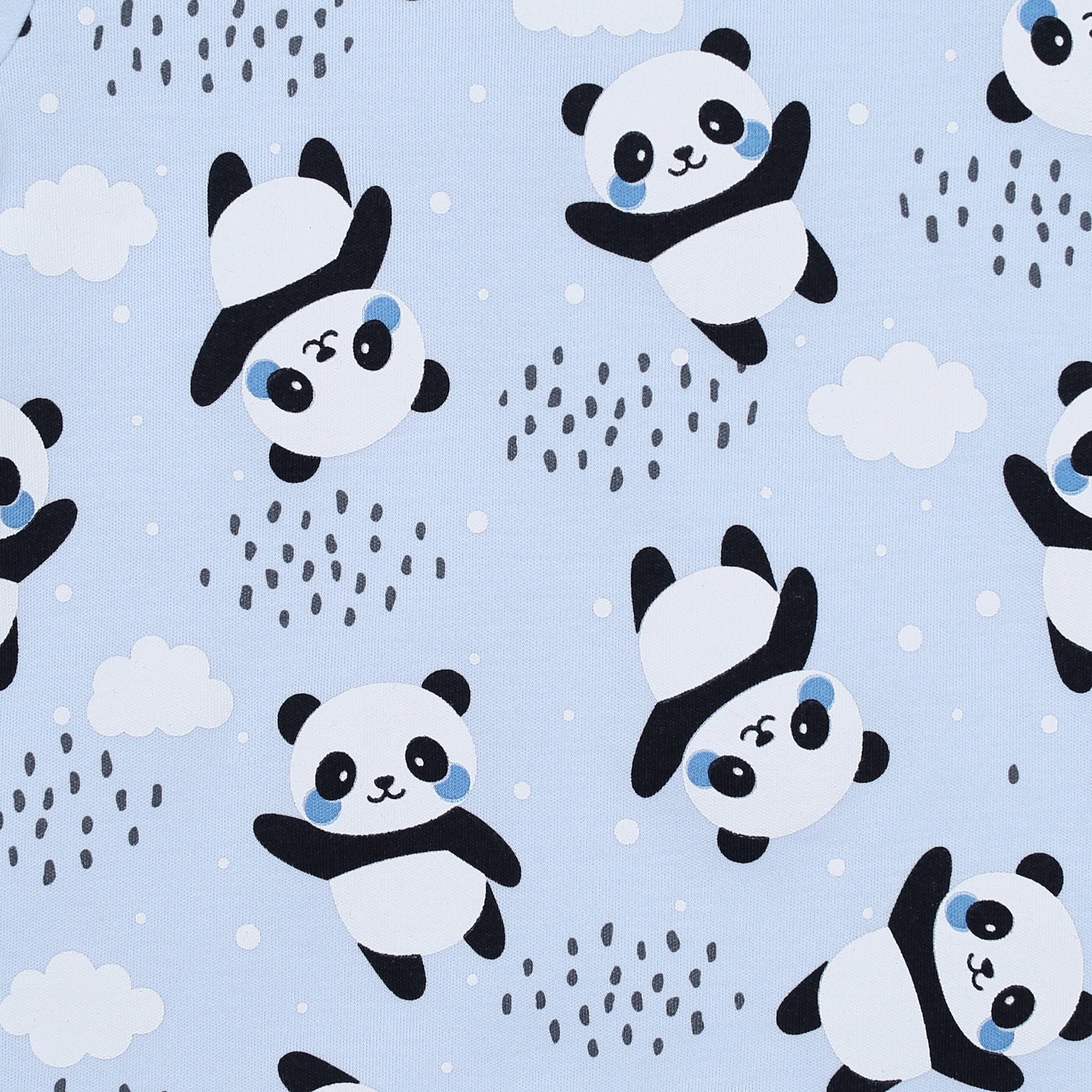 Panda Love Bamboo Footie - Blue