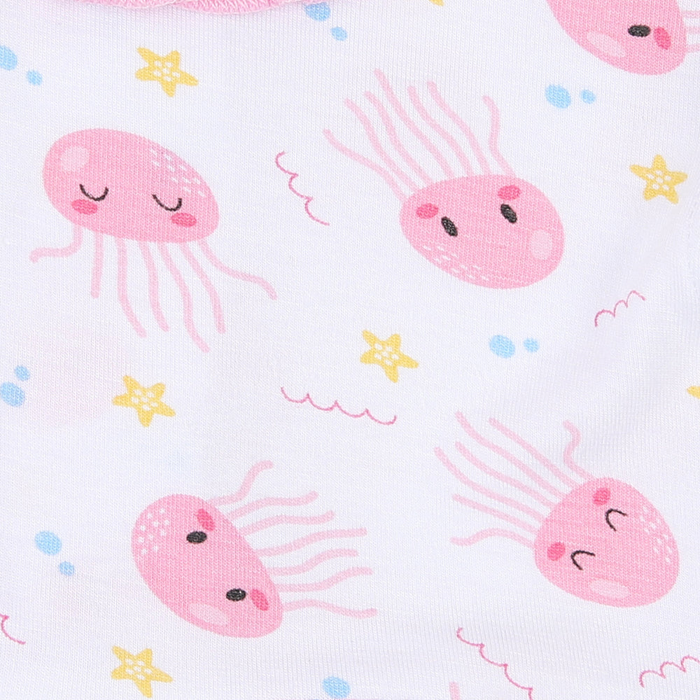 Joyful Jellyfish Short Bamboo Pajamas - Pink