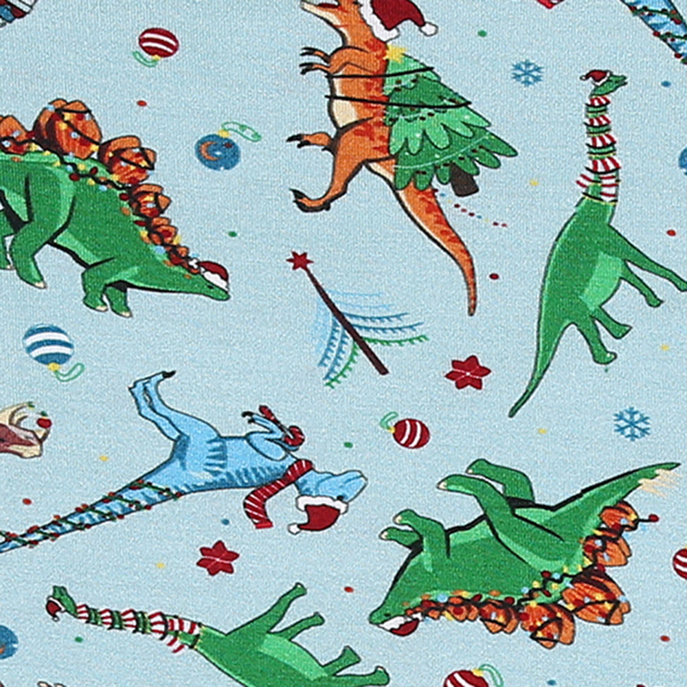 Dino Christmas Zip Bamboo Pajamas