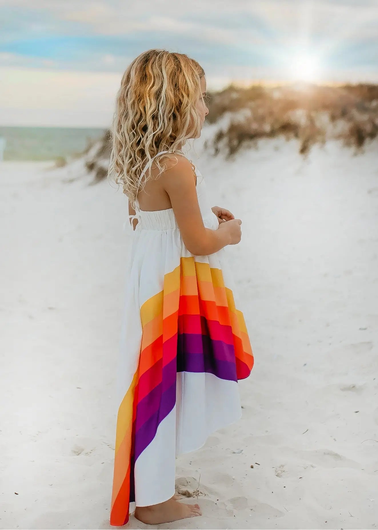 Sunset Rainbow Hi-Lo Dress