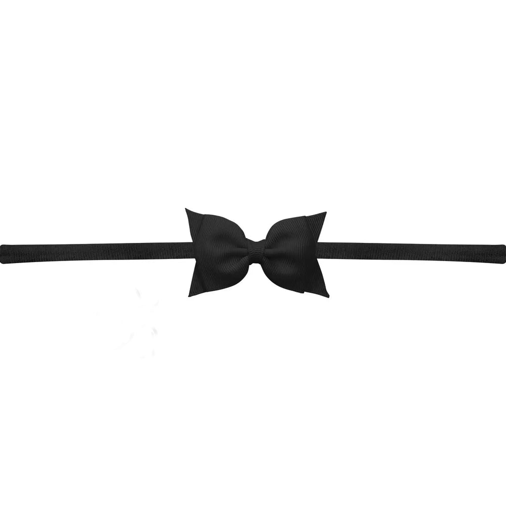 Sophia Baby Headband with Grosgrain Bow - Black