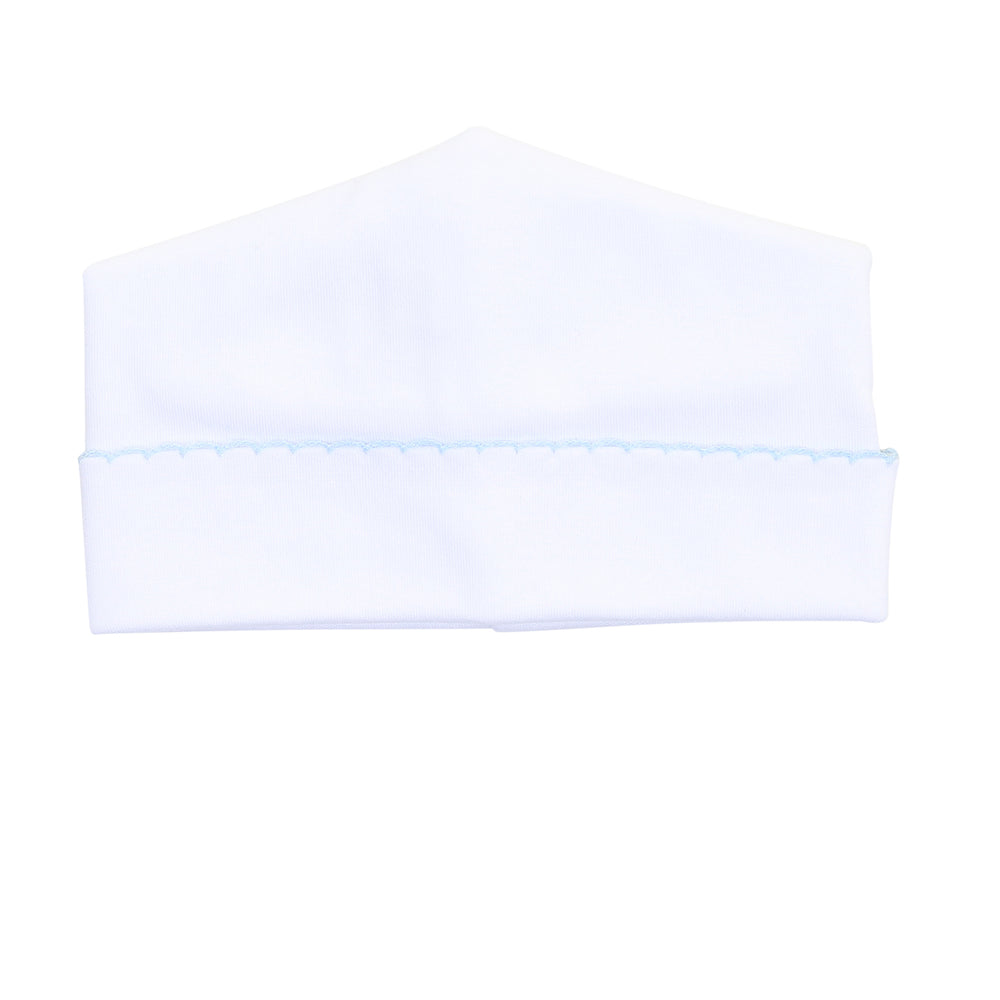 Hat - White with Blue Trim