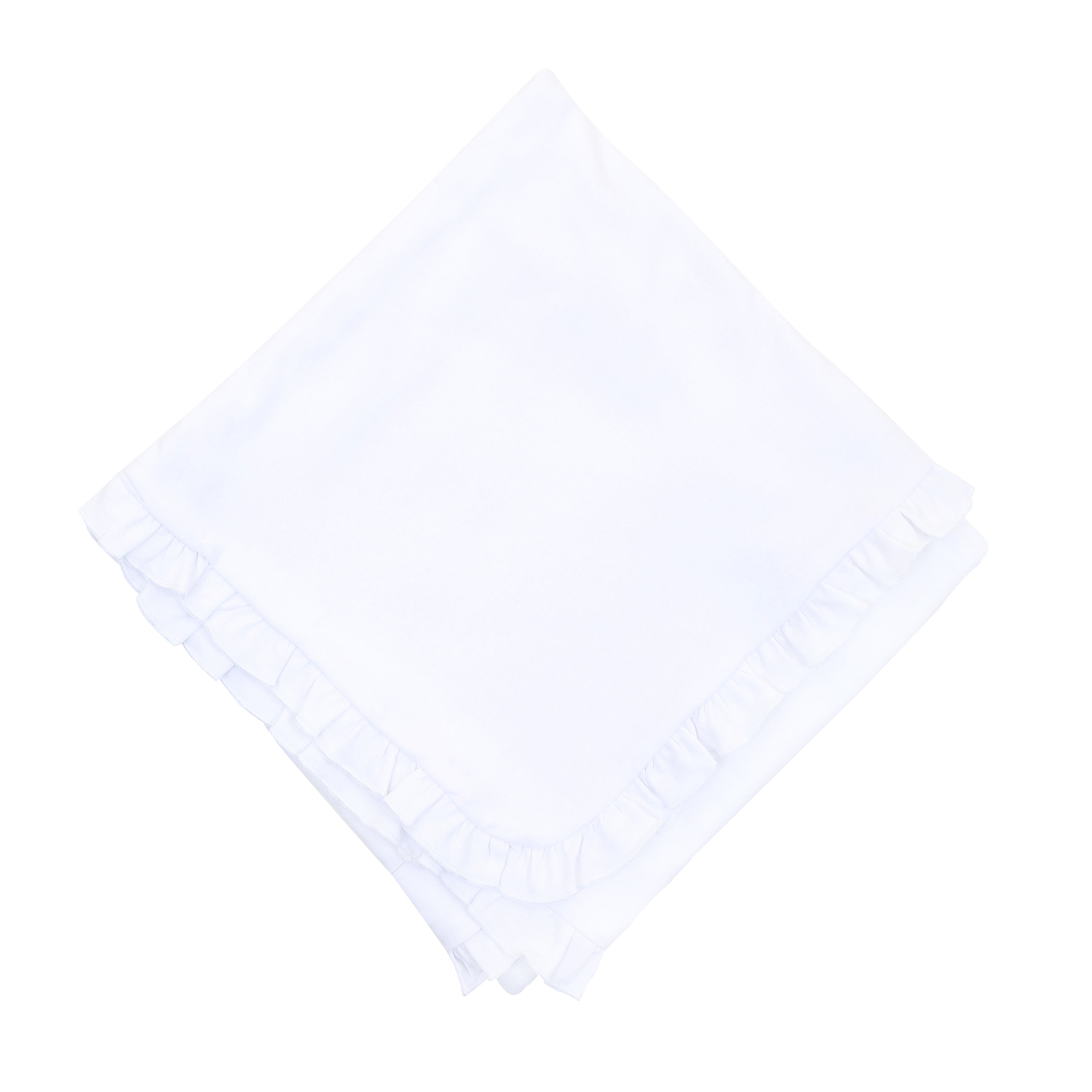 Ruffle Blanket - White