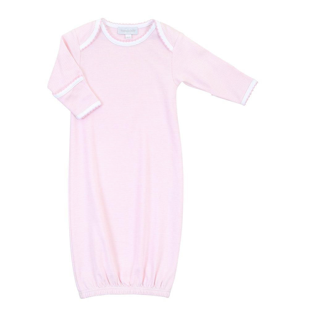 Mini Stripe Lap Shoulder Gown - Pink
